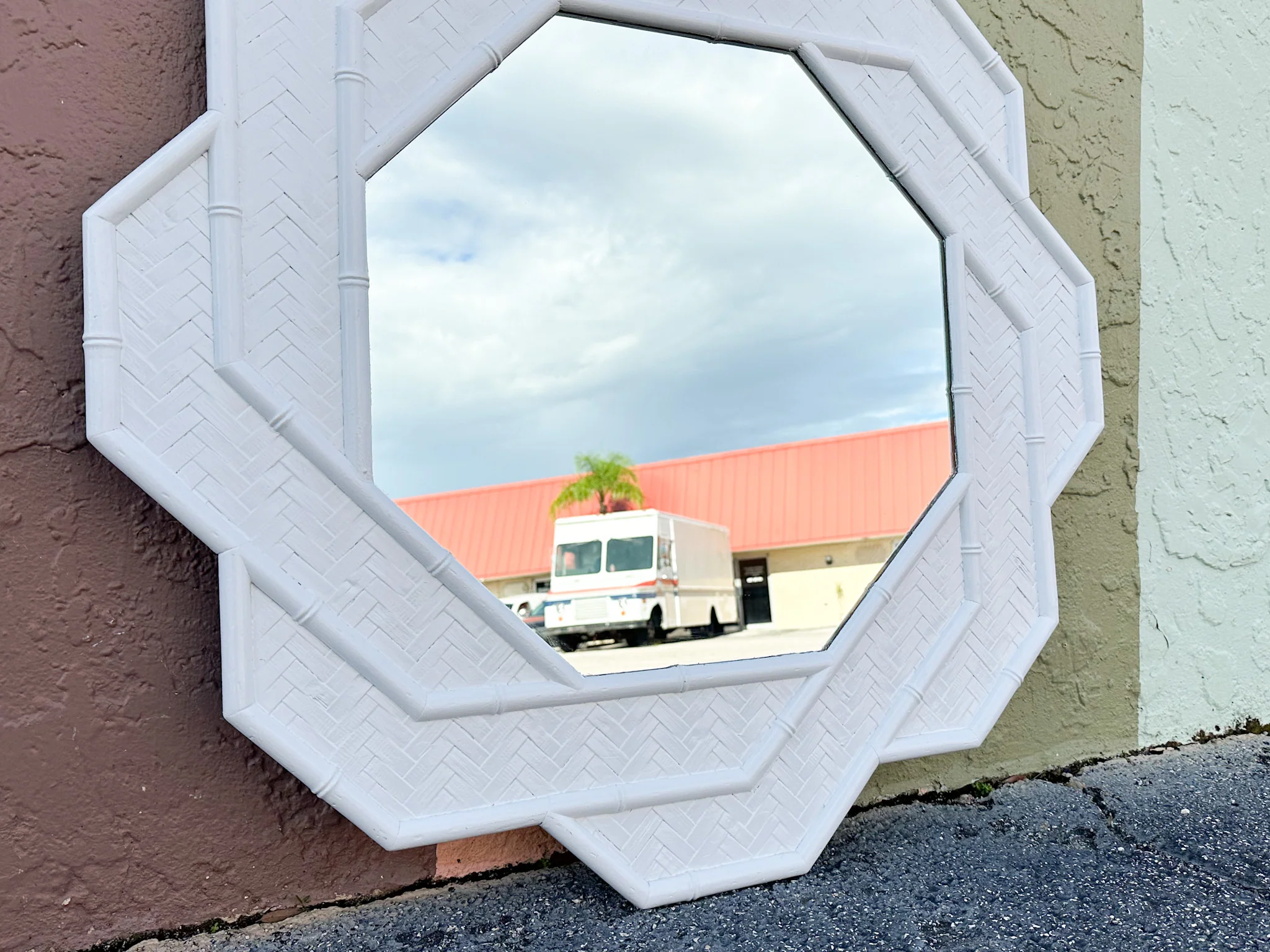 Faux Bamboo Octagon Mirror - Image 7