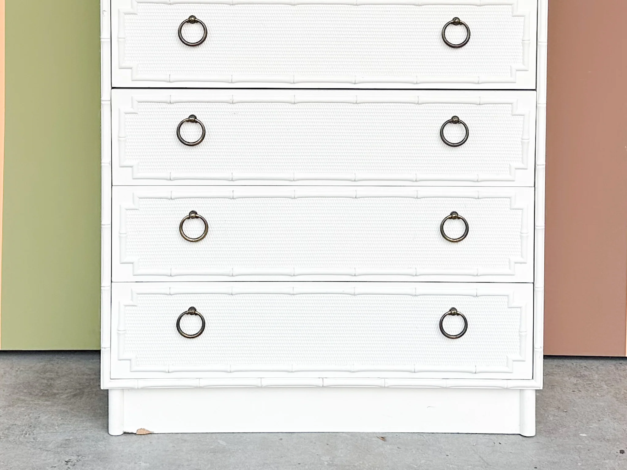 Palm Beach Style Faux Bamboo Tall Chest - Image 2