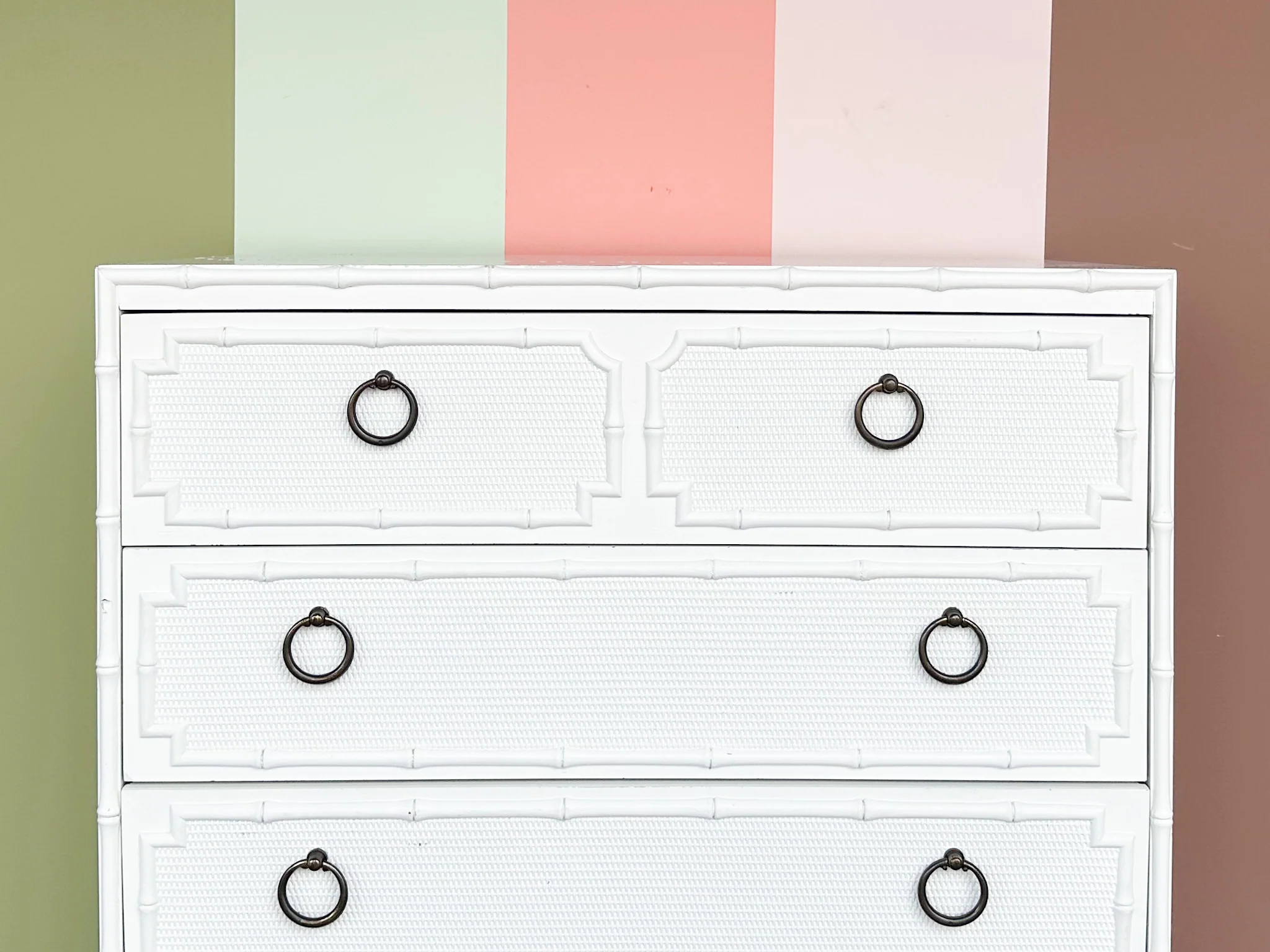 Palm Beach Style Faux Bamboo Tall Chest - Image 4