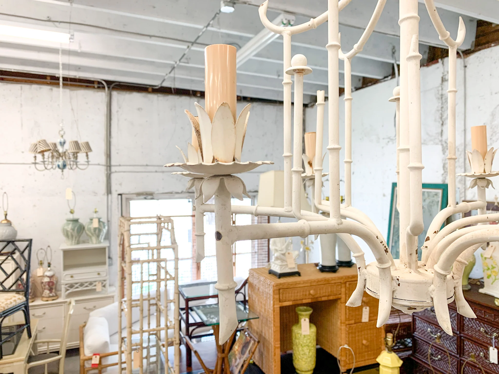 Faux Bamboo Pagoda Chandelier - Image 4