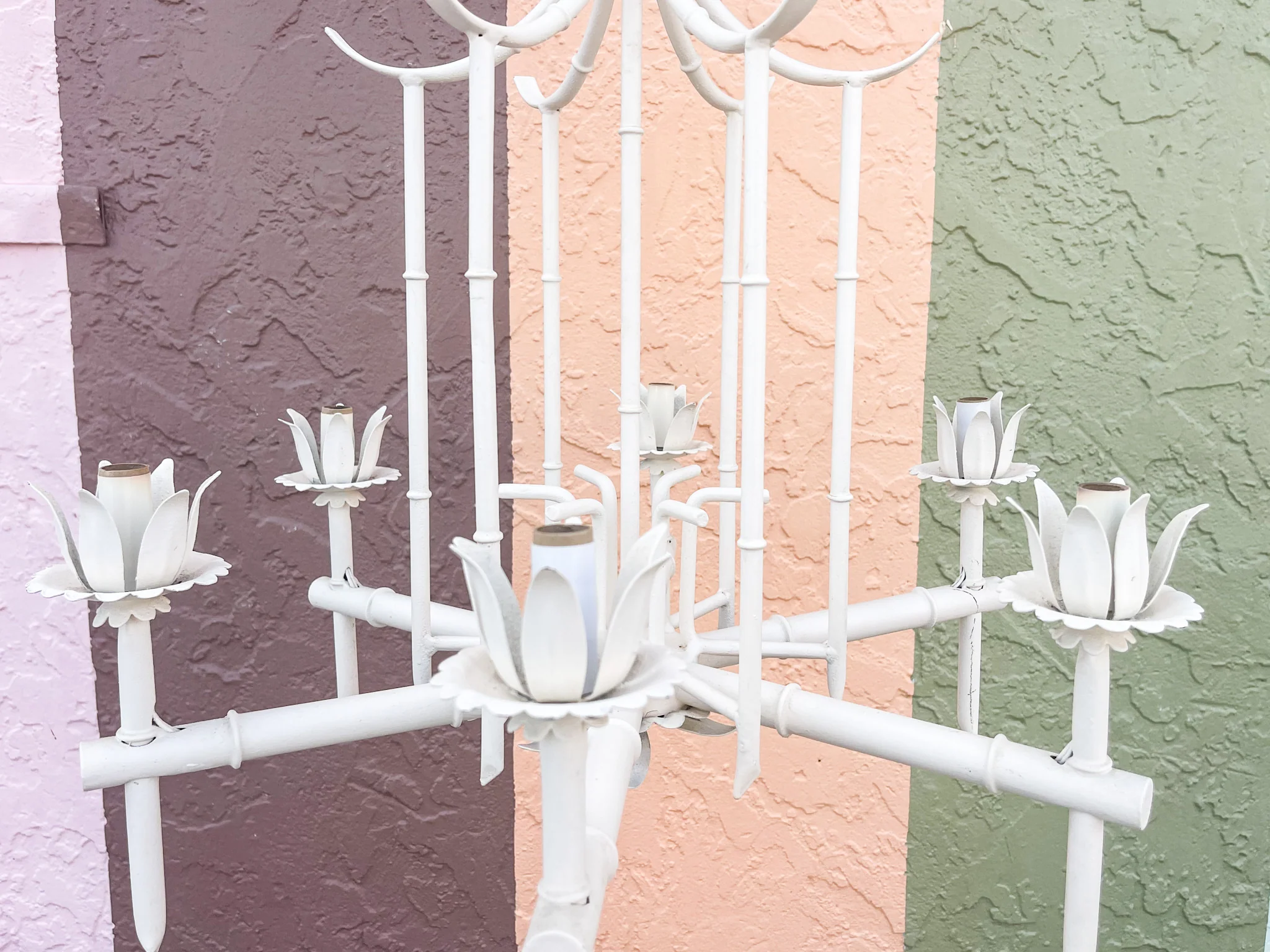 Faux Bamboo Pagoda Chandelier - Image 4