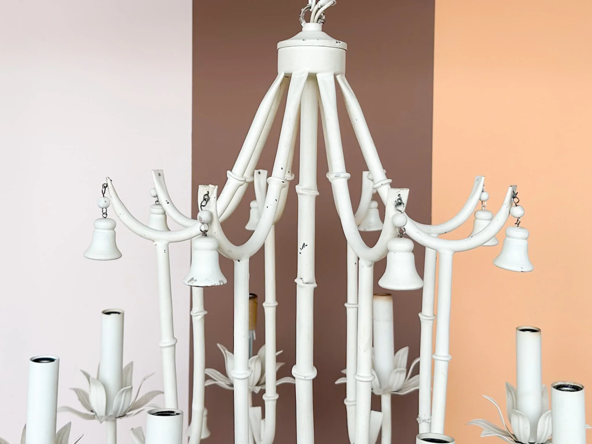 Faux Bamboo Pagoda Chandelier - Image 5
