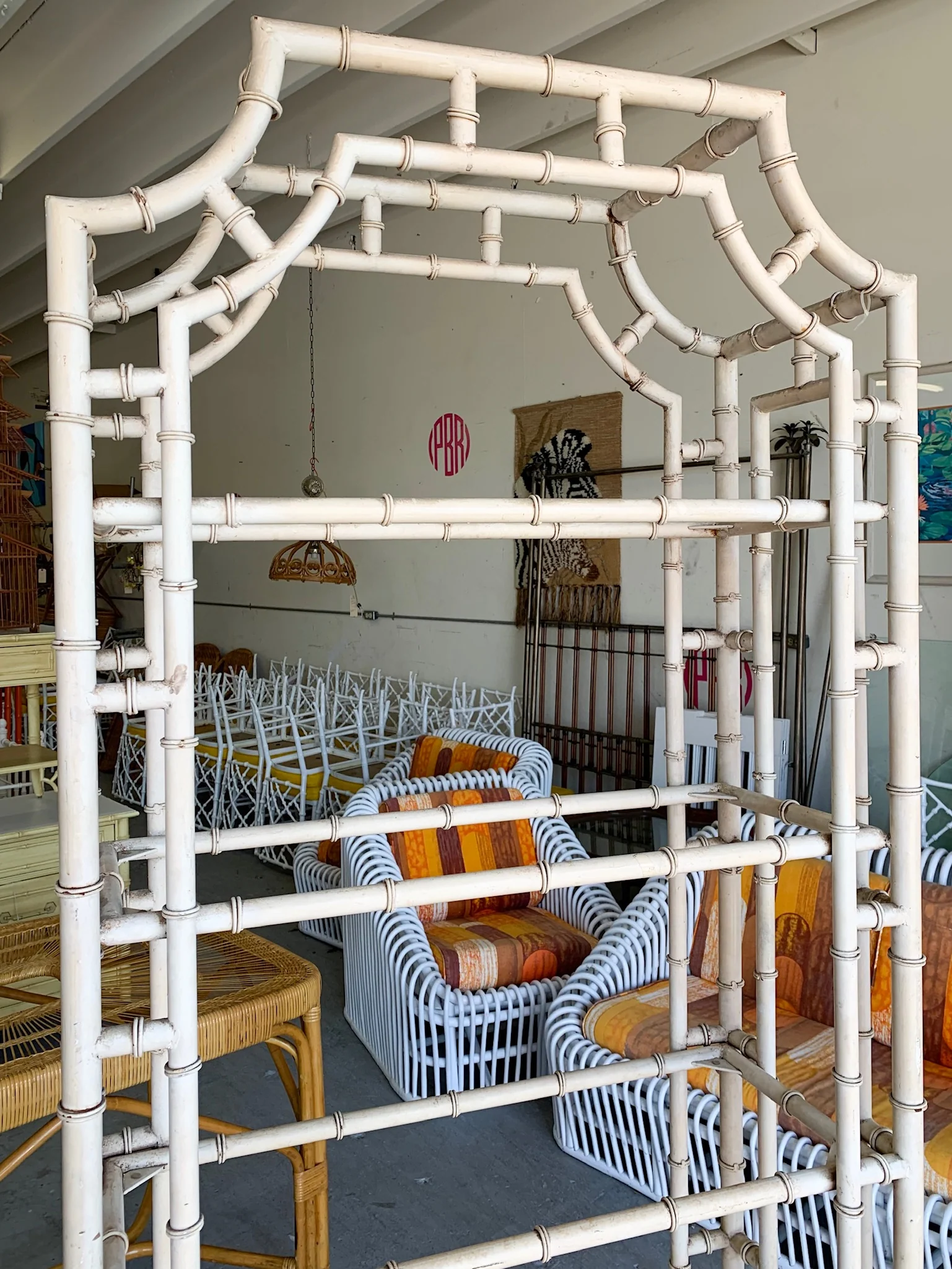 Faux Bamboo Pagoda Etagere - Image 2