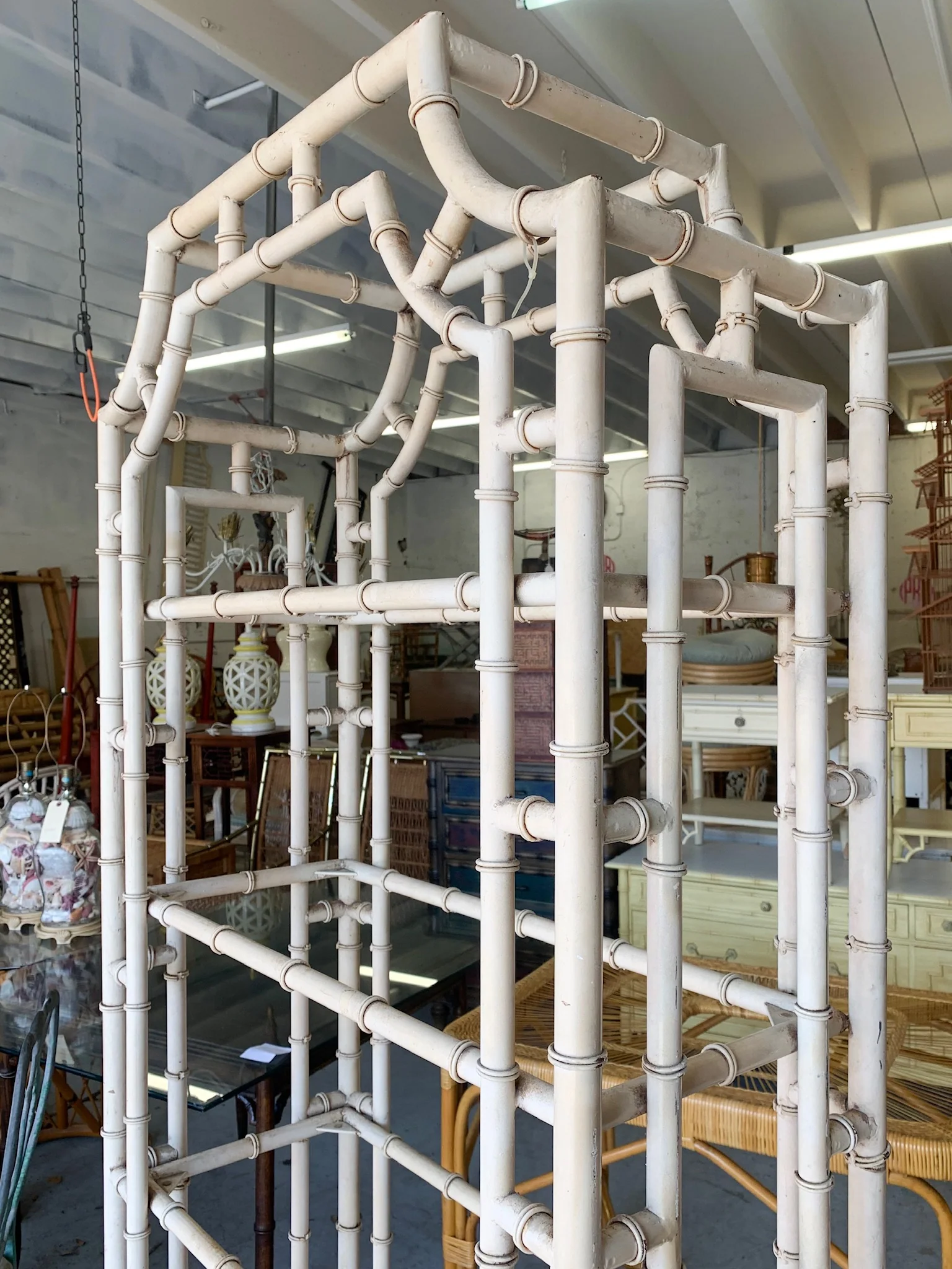 Faux Bamboo Pagoda Etagere - Image 4