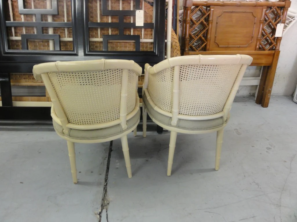 Pair of Faux Bamboo Barrel Chairs - Image 7