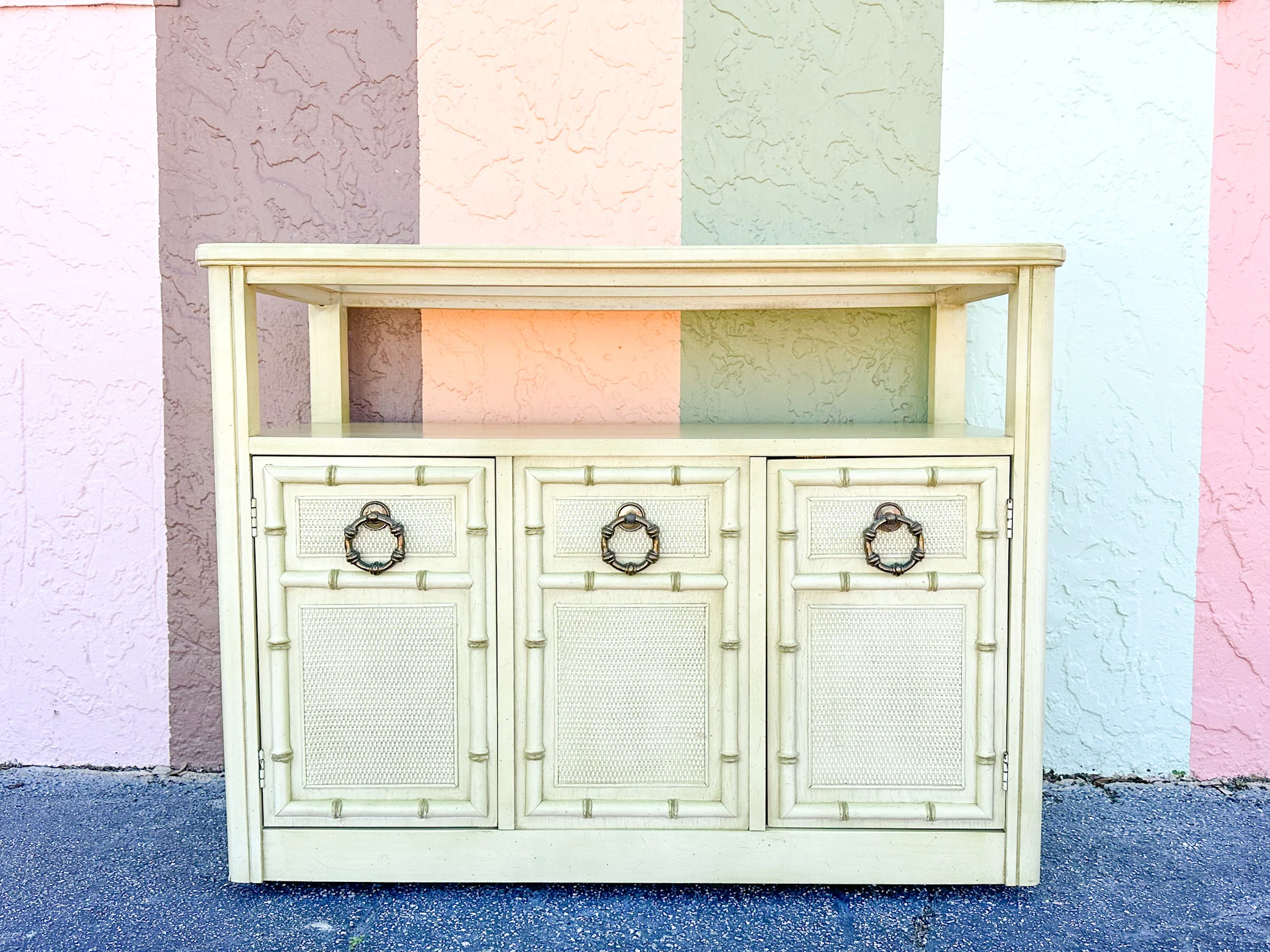 Faux Bamboo Server on Castors - Image 2