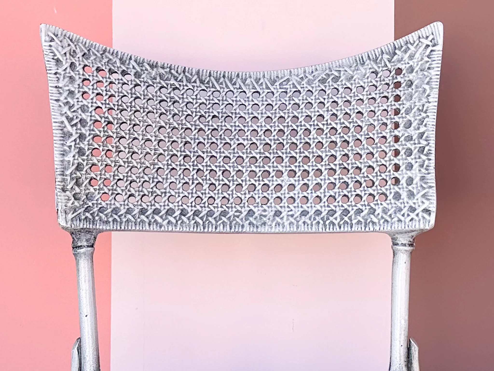 Faux Cane Metal Accent Chair - Image 7