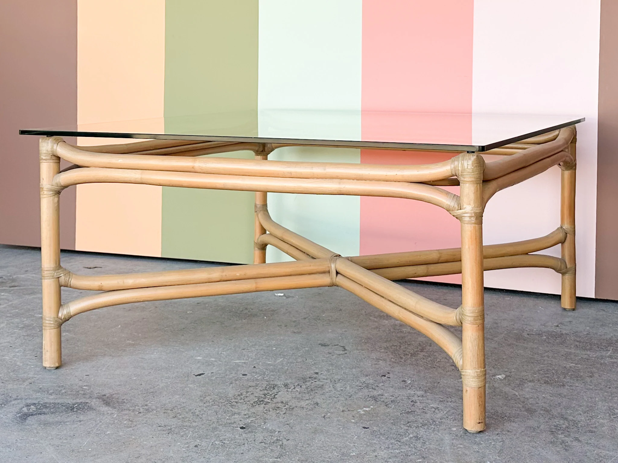 Large Ficks Reed Rattan Coffee Table - Image 2
