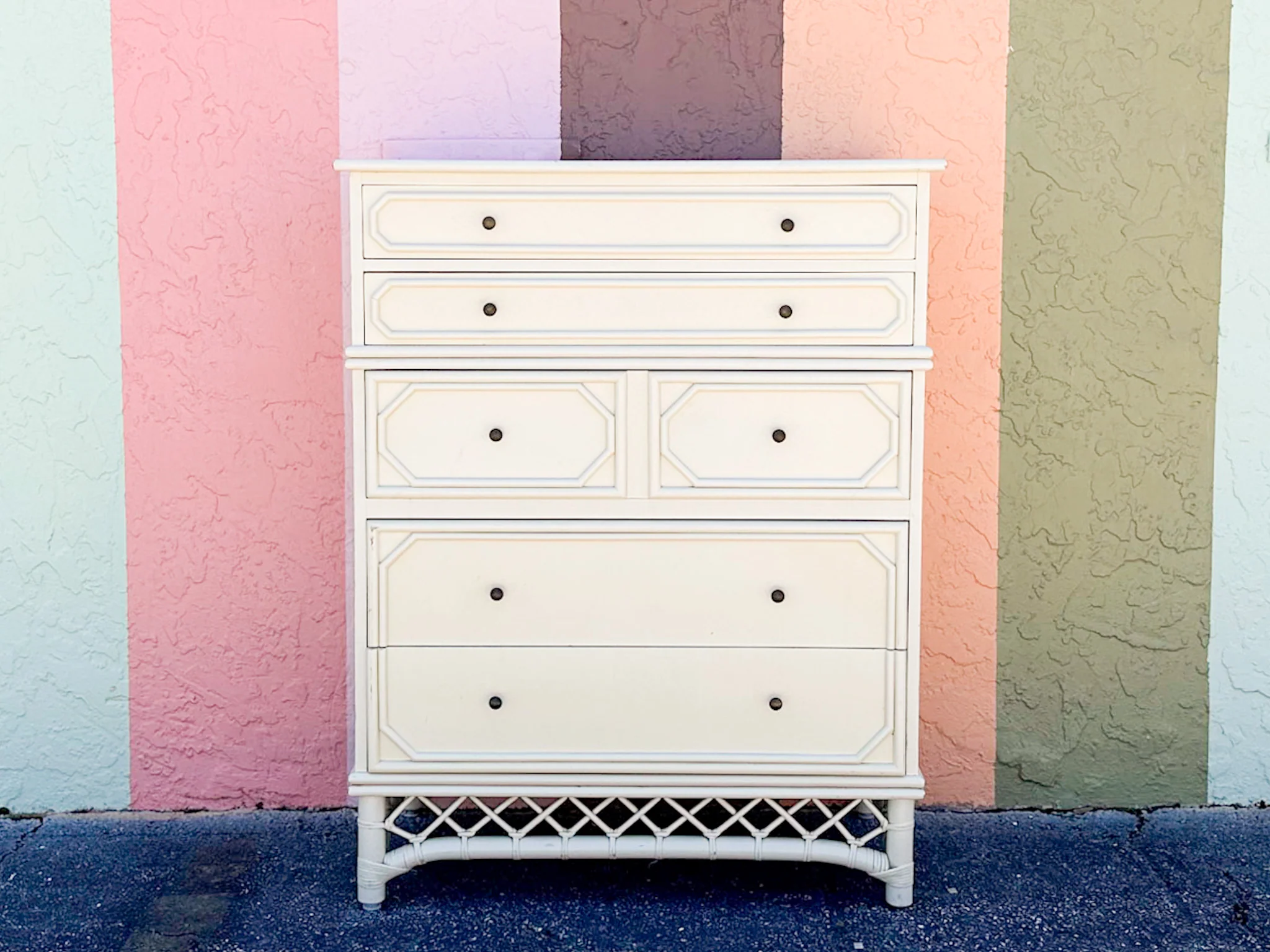 Ficks Reed Faux Bamboo Tall Chest - Image 3