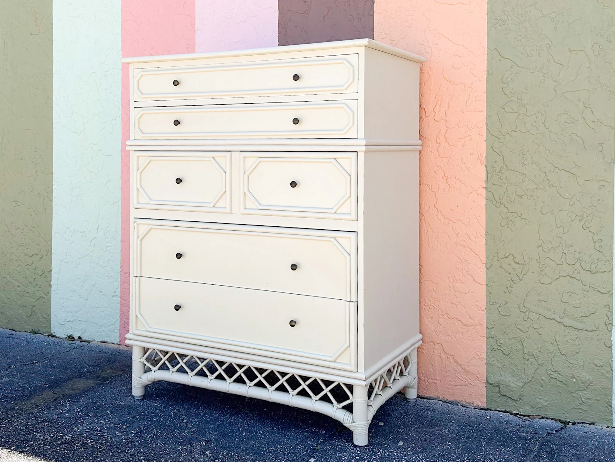 Ficks Reed Faux Bamboo Tall Chest - Image 4