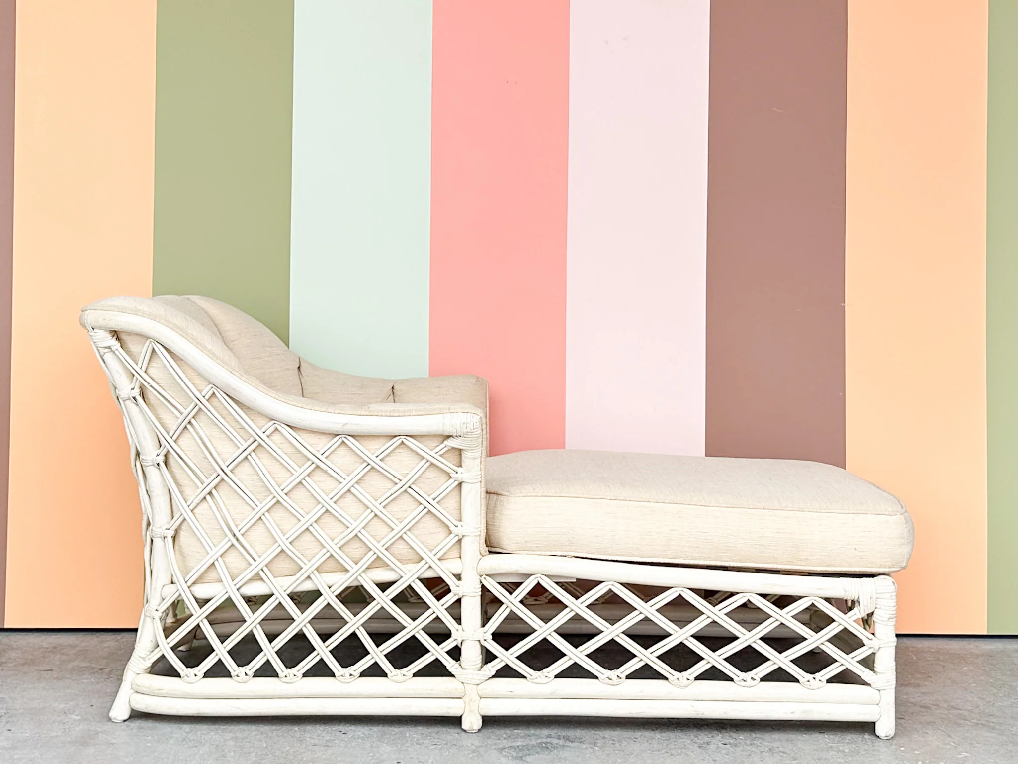Ficks Reed Lattice Rattan Chaise - Image 2