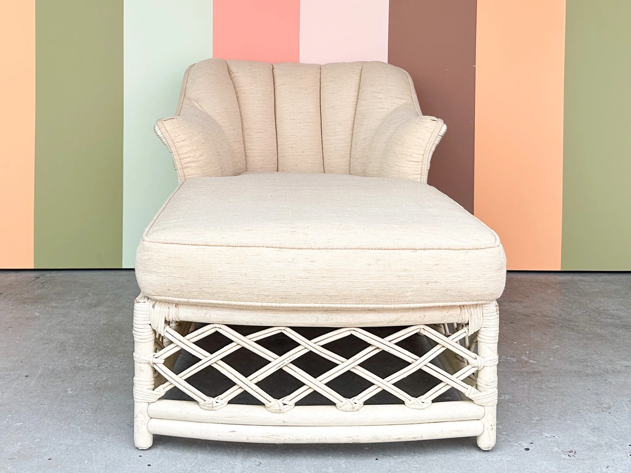 Ficks Reed Lattice Rattan Chaise - Image 4
