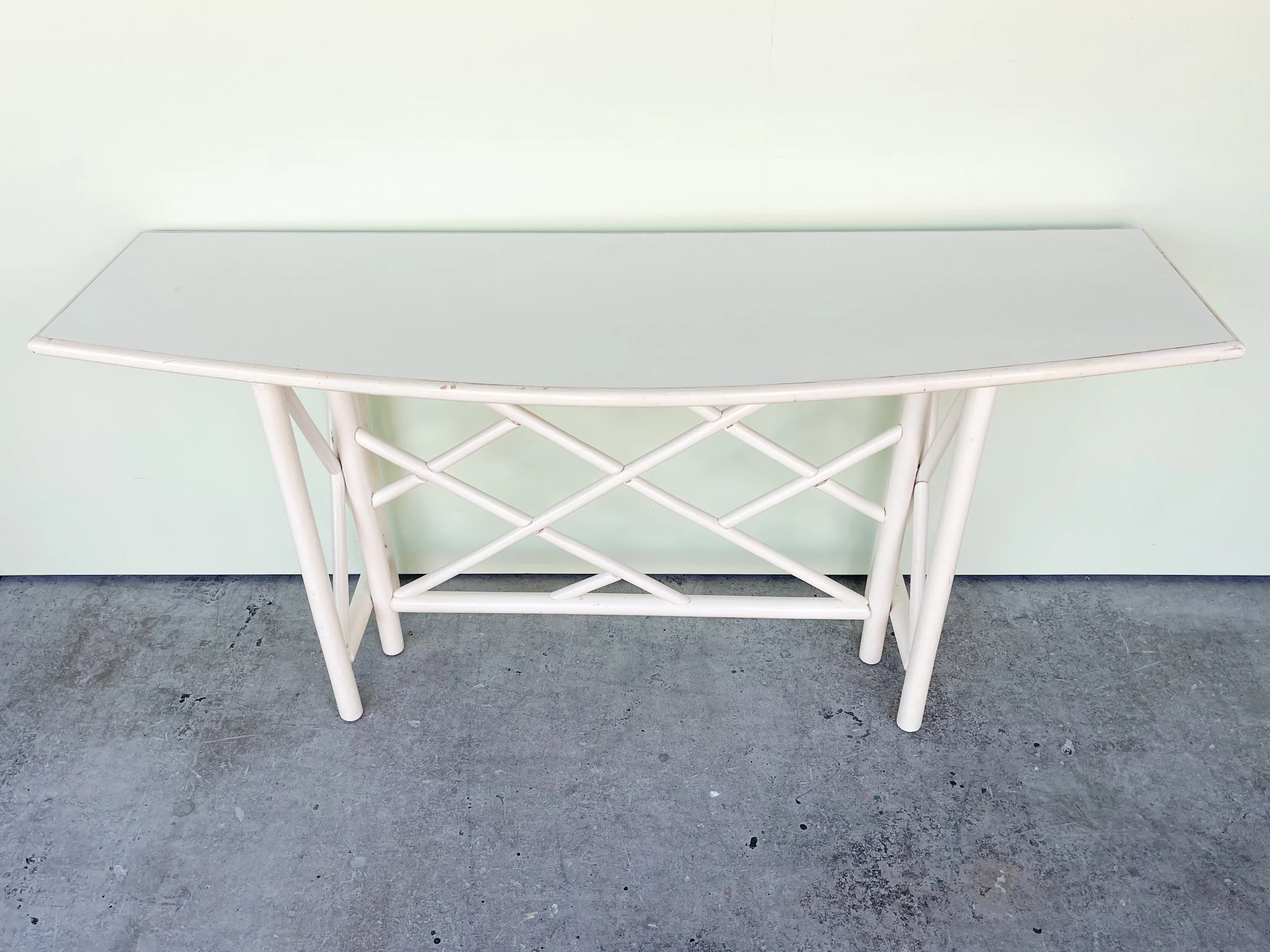 Ficks Reed Rattan Chippendale Console - Image 10