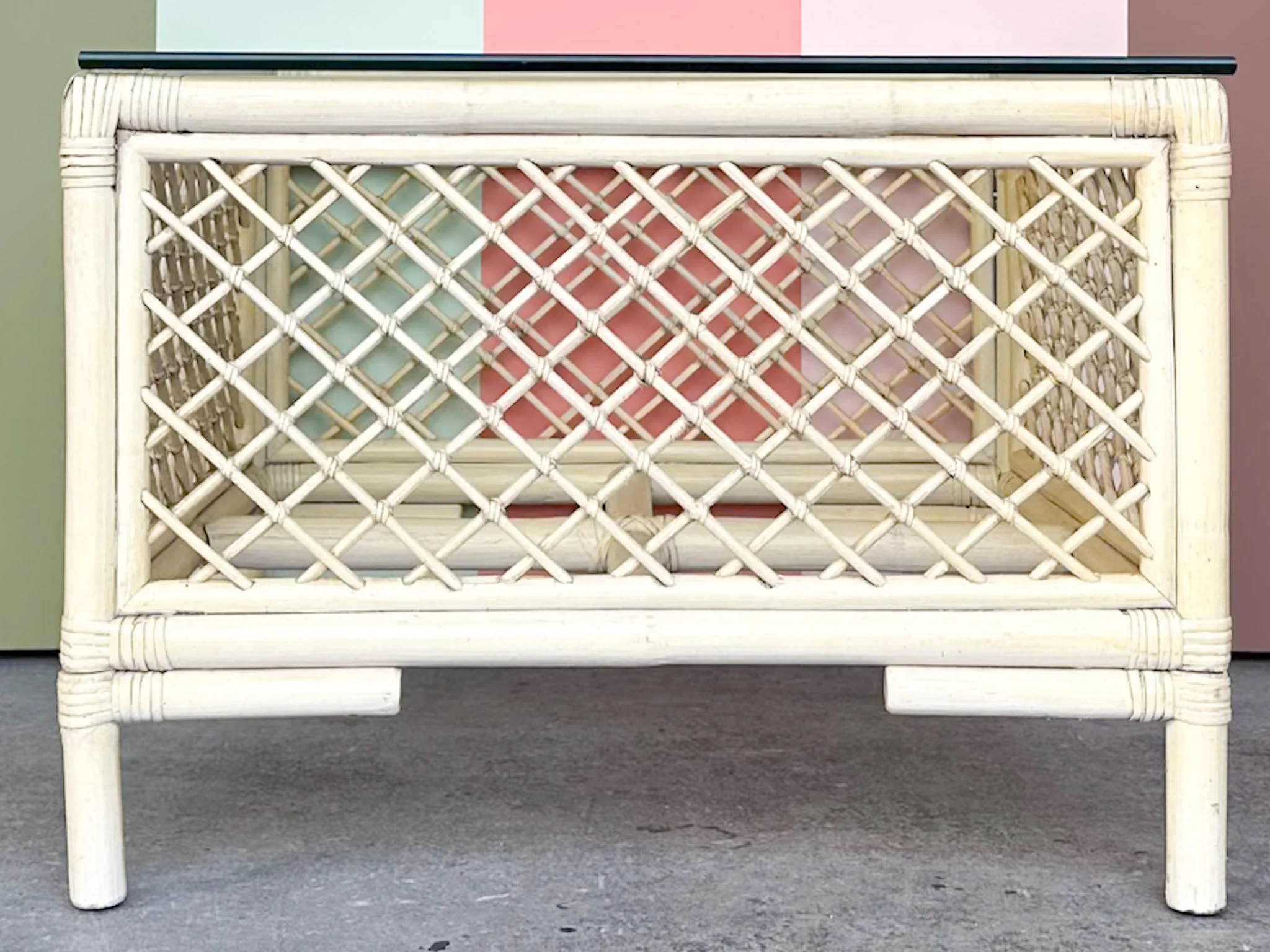 Ficks Reed Rattan Corner Table - Image 2