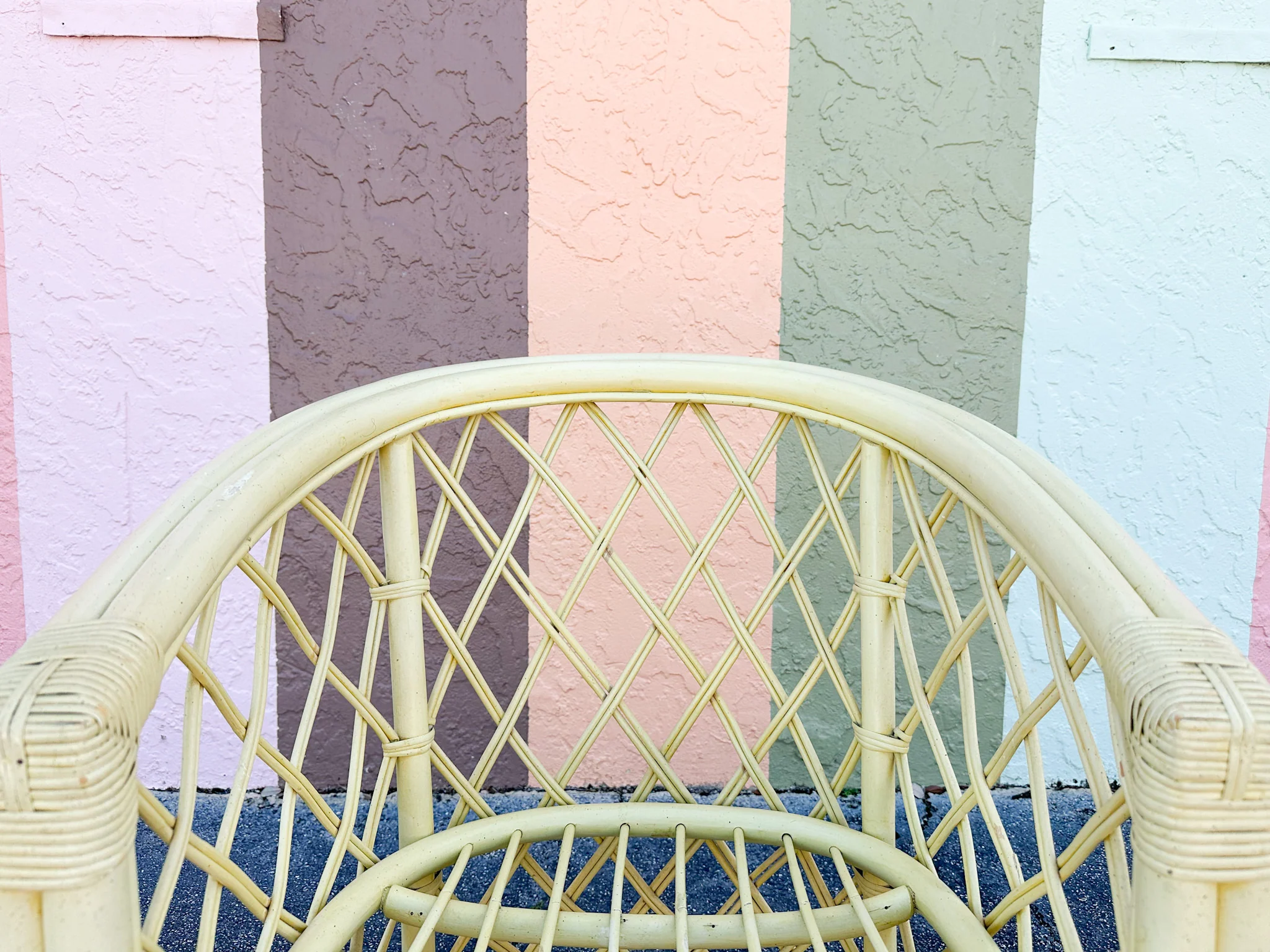 Ficks Reed Rattan Lattice Barrel Chair - Image 5
