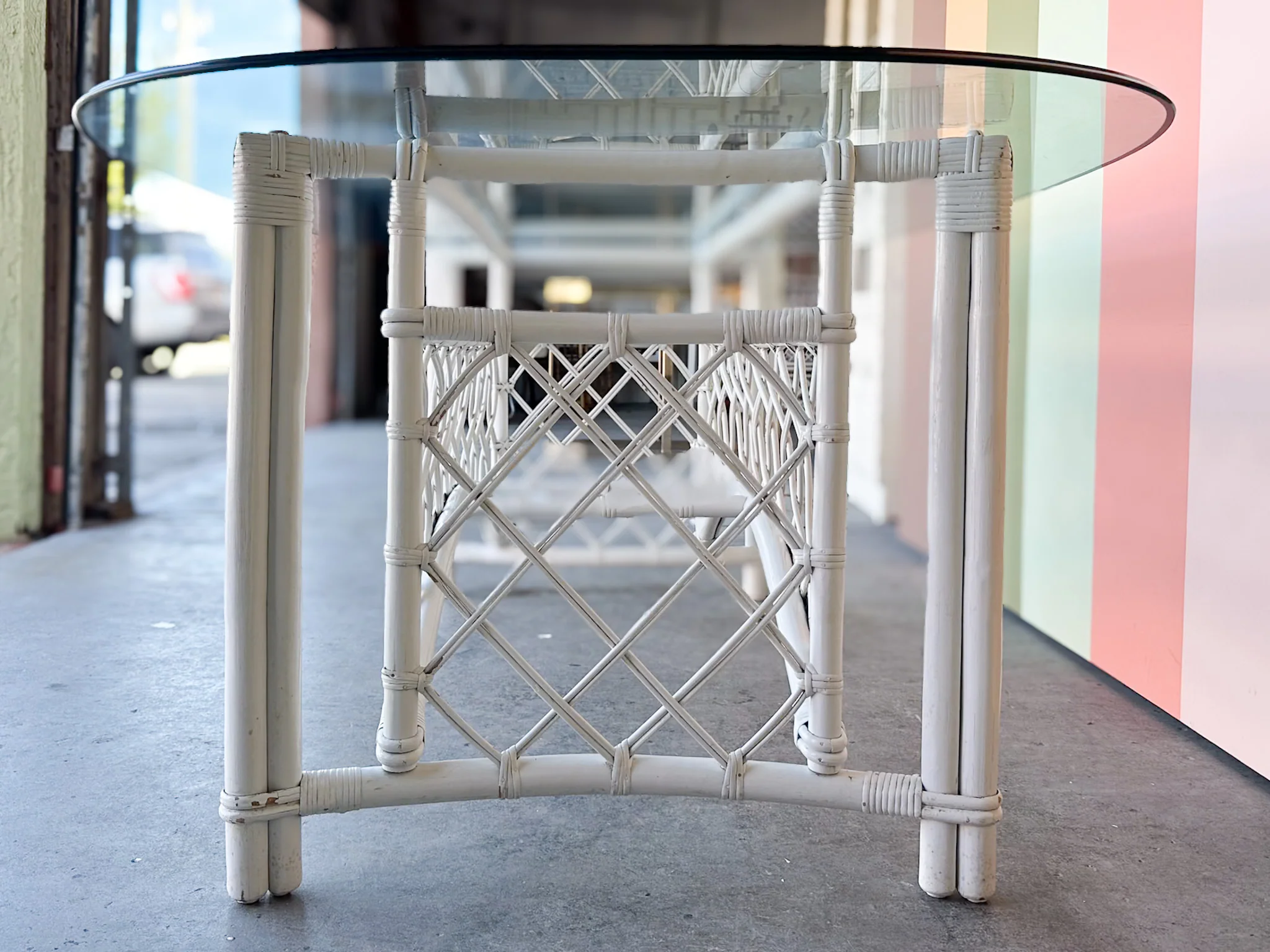 Ficks Reed Rattan Lattice Dining Table - Image 10