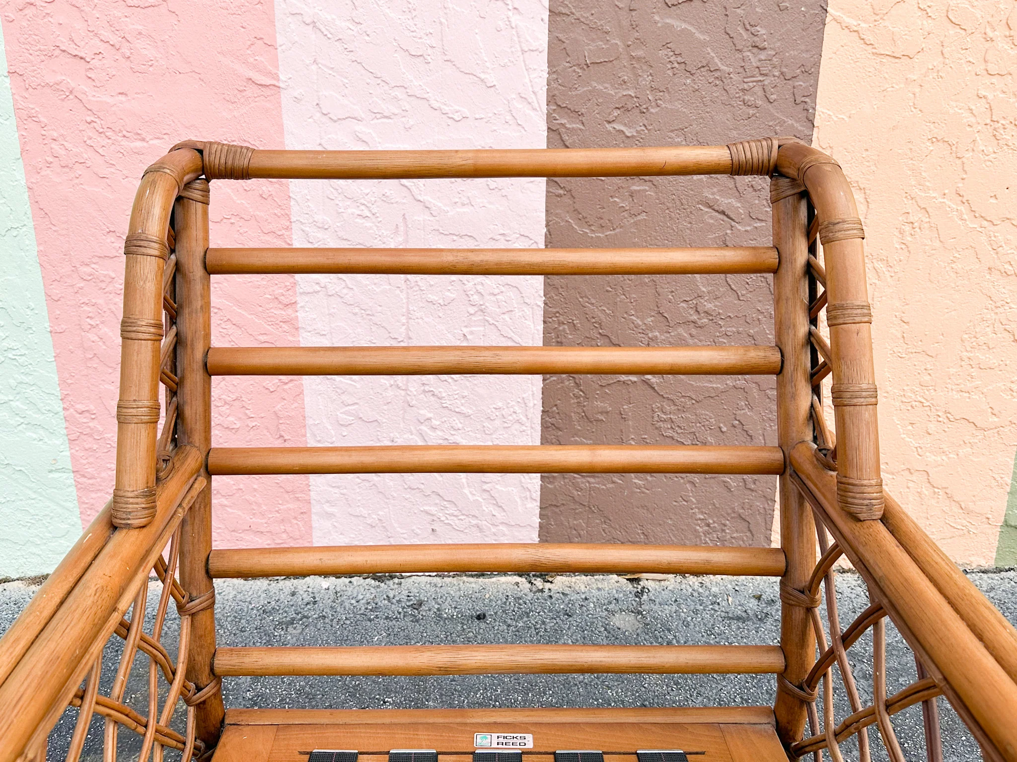 Ficks Reed Rattan Lattice Lounge Chair - Image 3