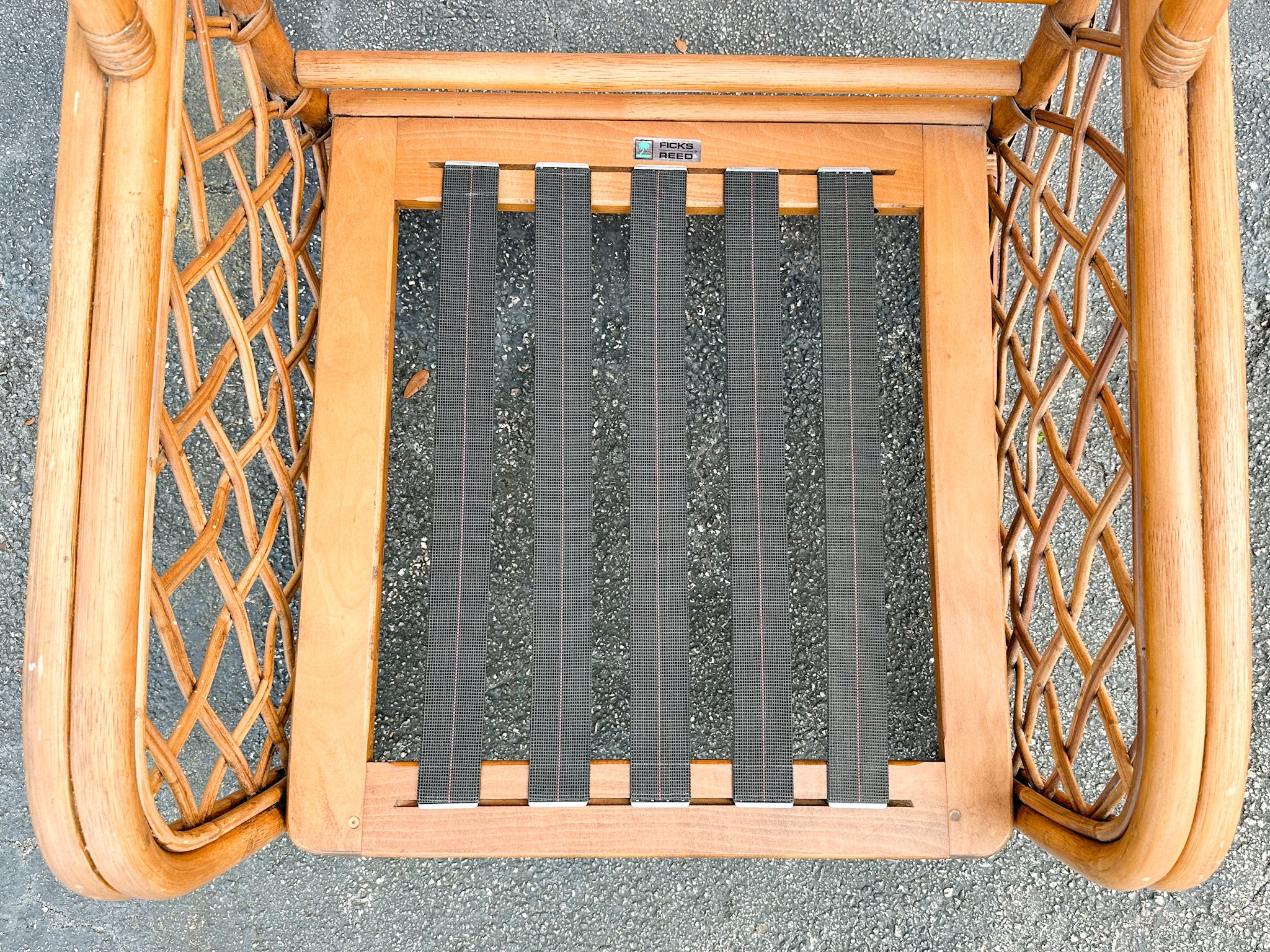 Ficks Reed Rattan Lattice Lounge Chair - Image 4
