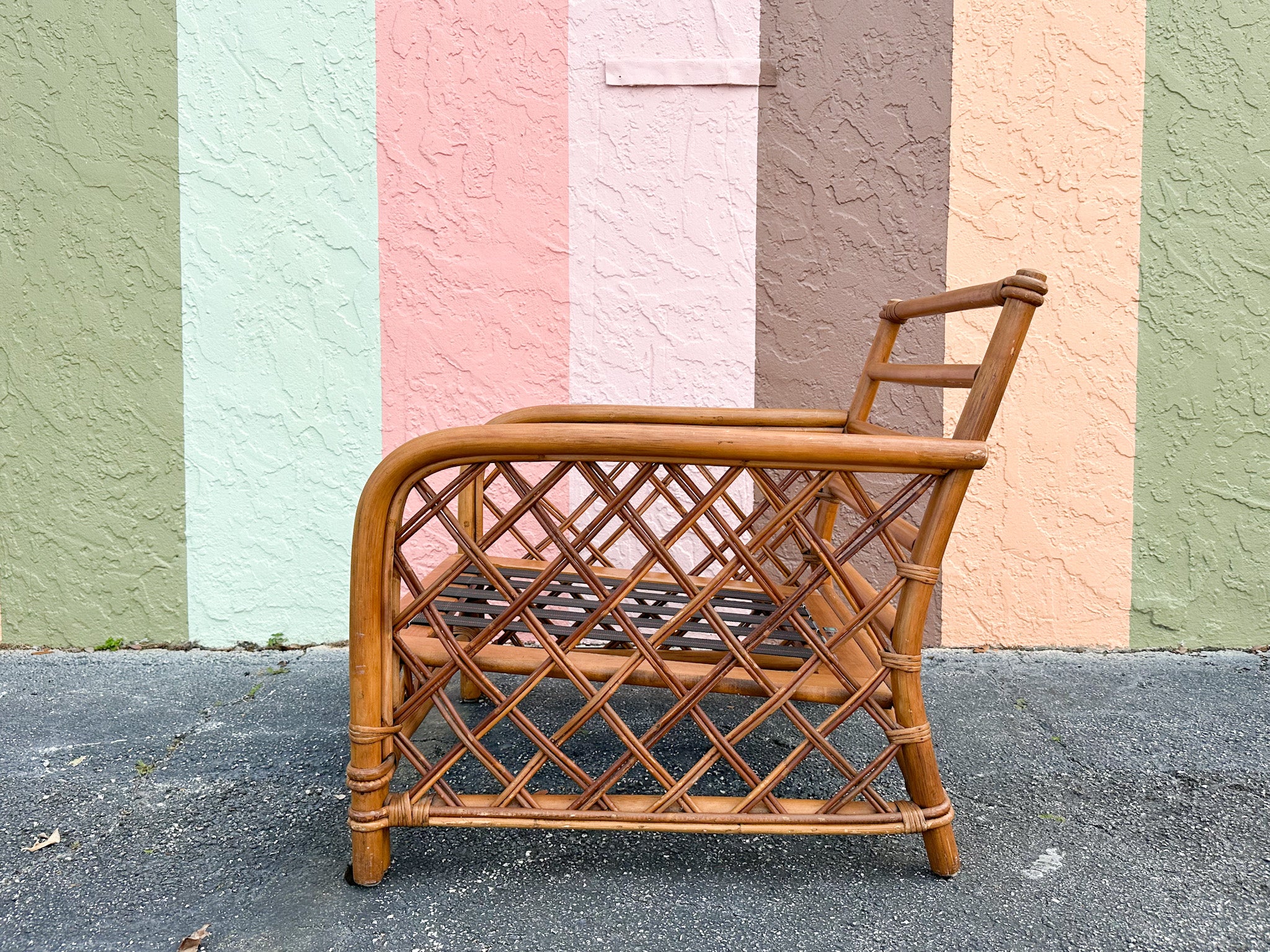 Ficks Reed Rattan Lattice Lounge Chair - Image 7