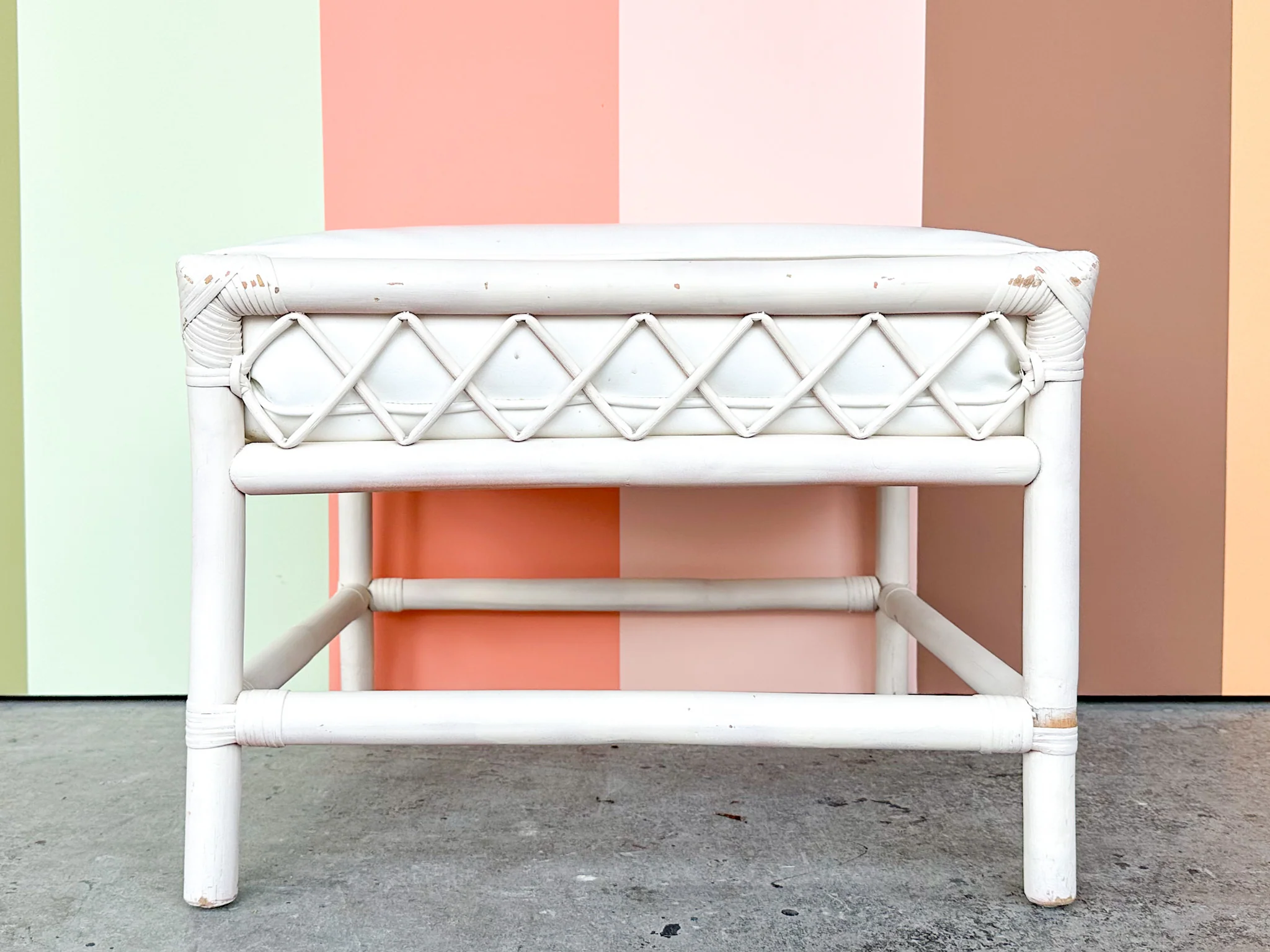 Ficks Reed Rattan Ottoman - Image 4