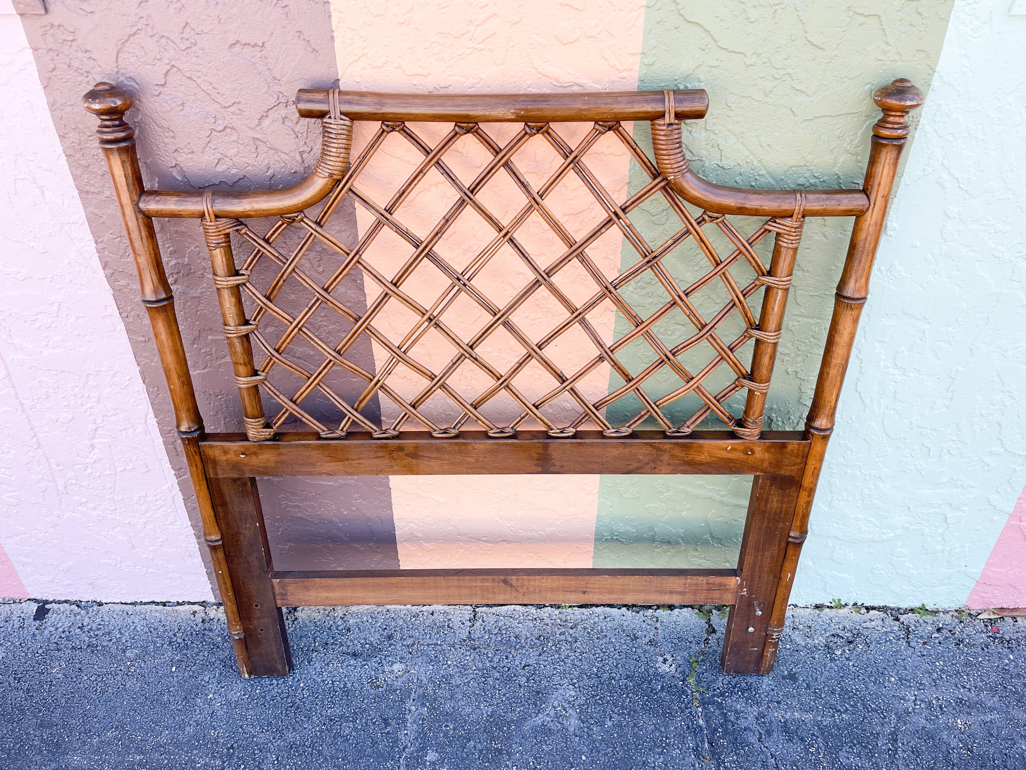 Pair of Ficks Reed Rattan Pagoda Twin Headboards - Image 3