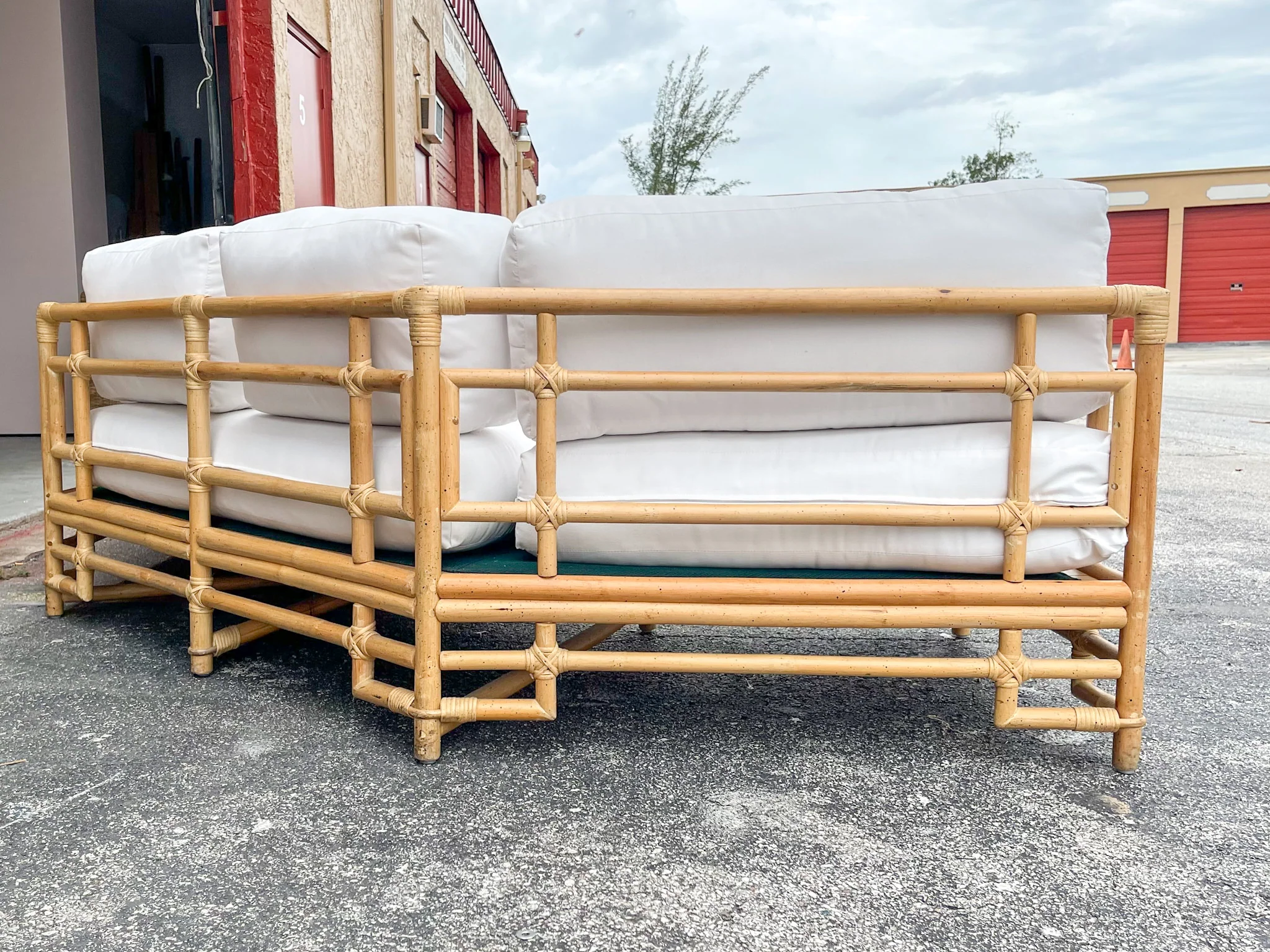 Amazing Ficks Reed Rattan Semicircle Sofa - Image 7