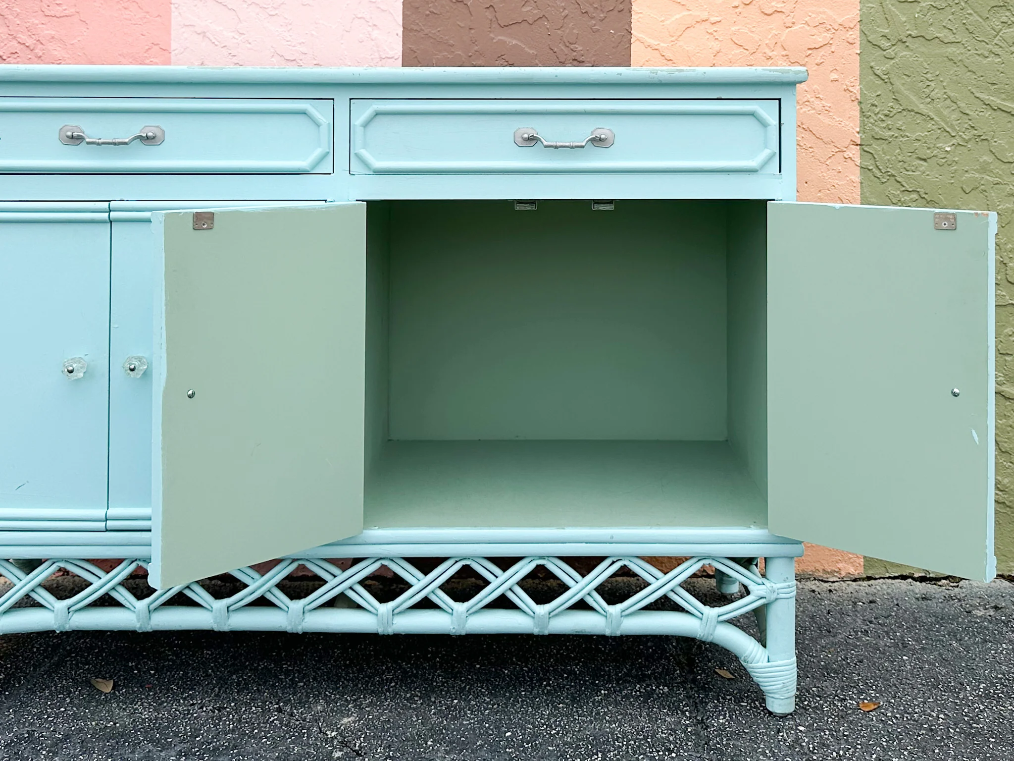 Ficks Reed Painted Rattan Server - Image 7
