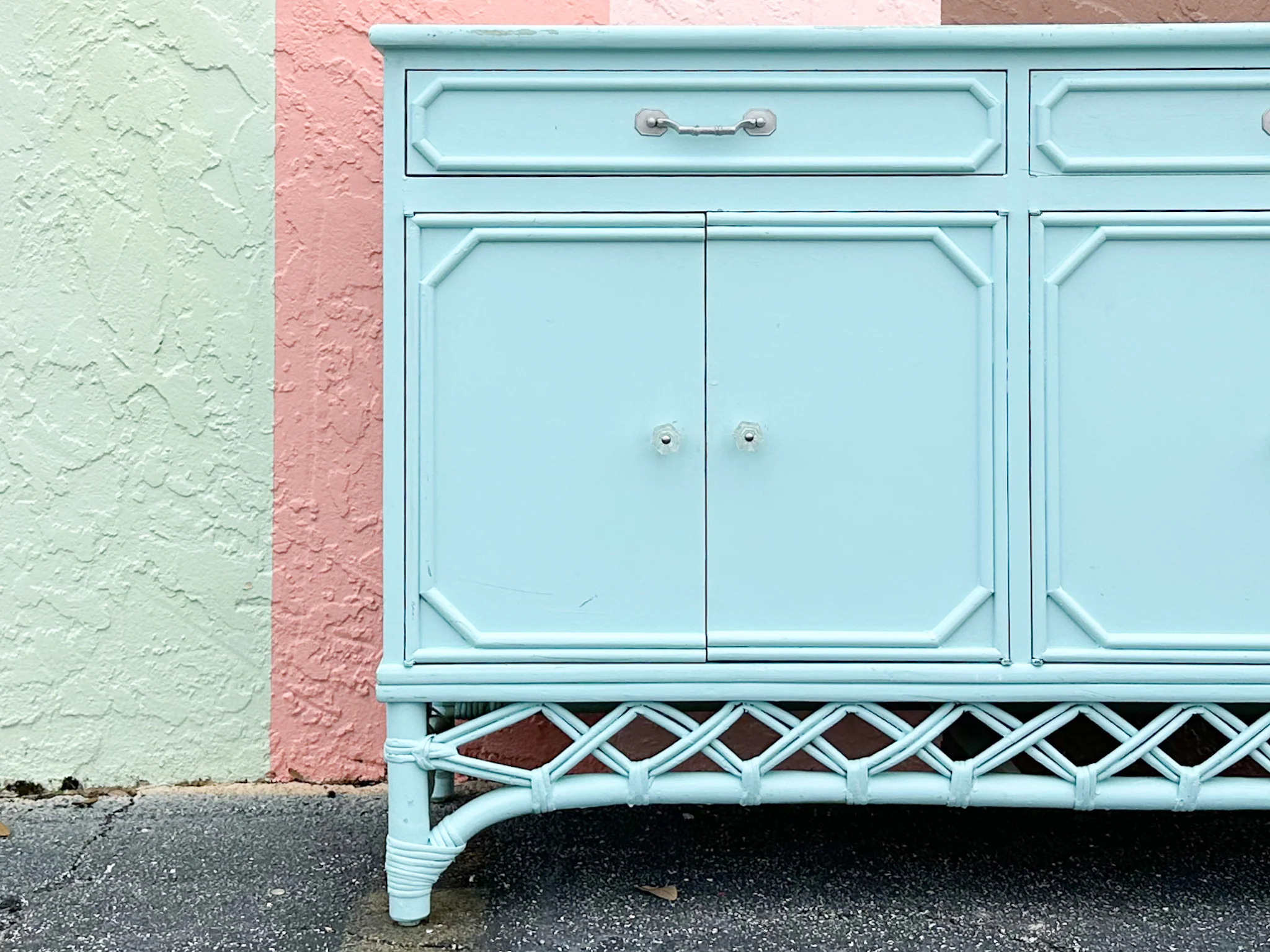 Ficks Reed Painted Rattan Server - Image 8