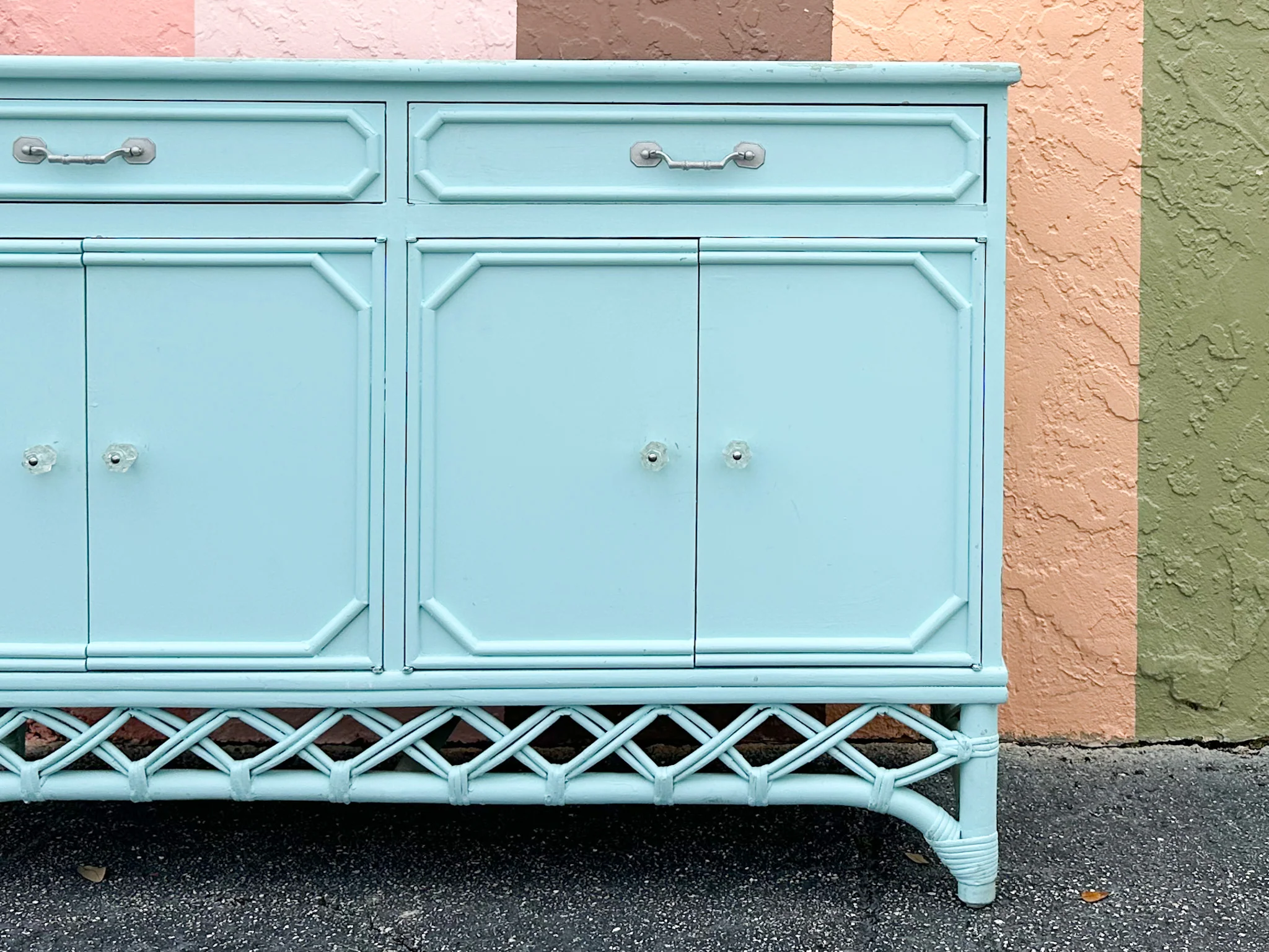 Ficks Reed Painted Rattan Server - Image 9