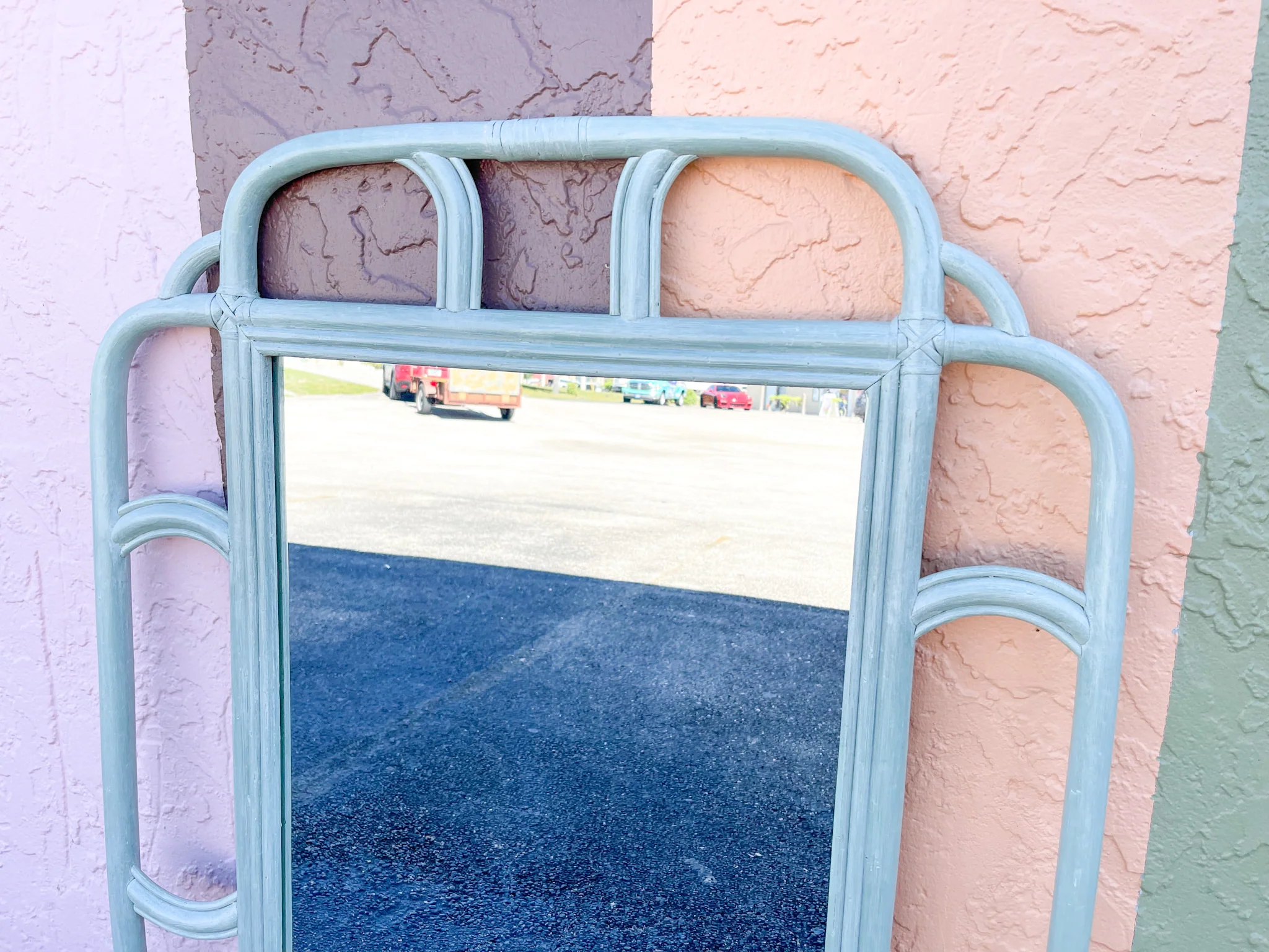 Ficks Reed Rattan Seafoam Mirror - Image 3