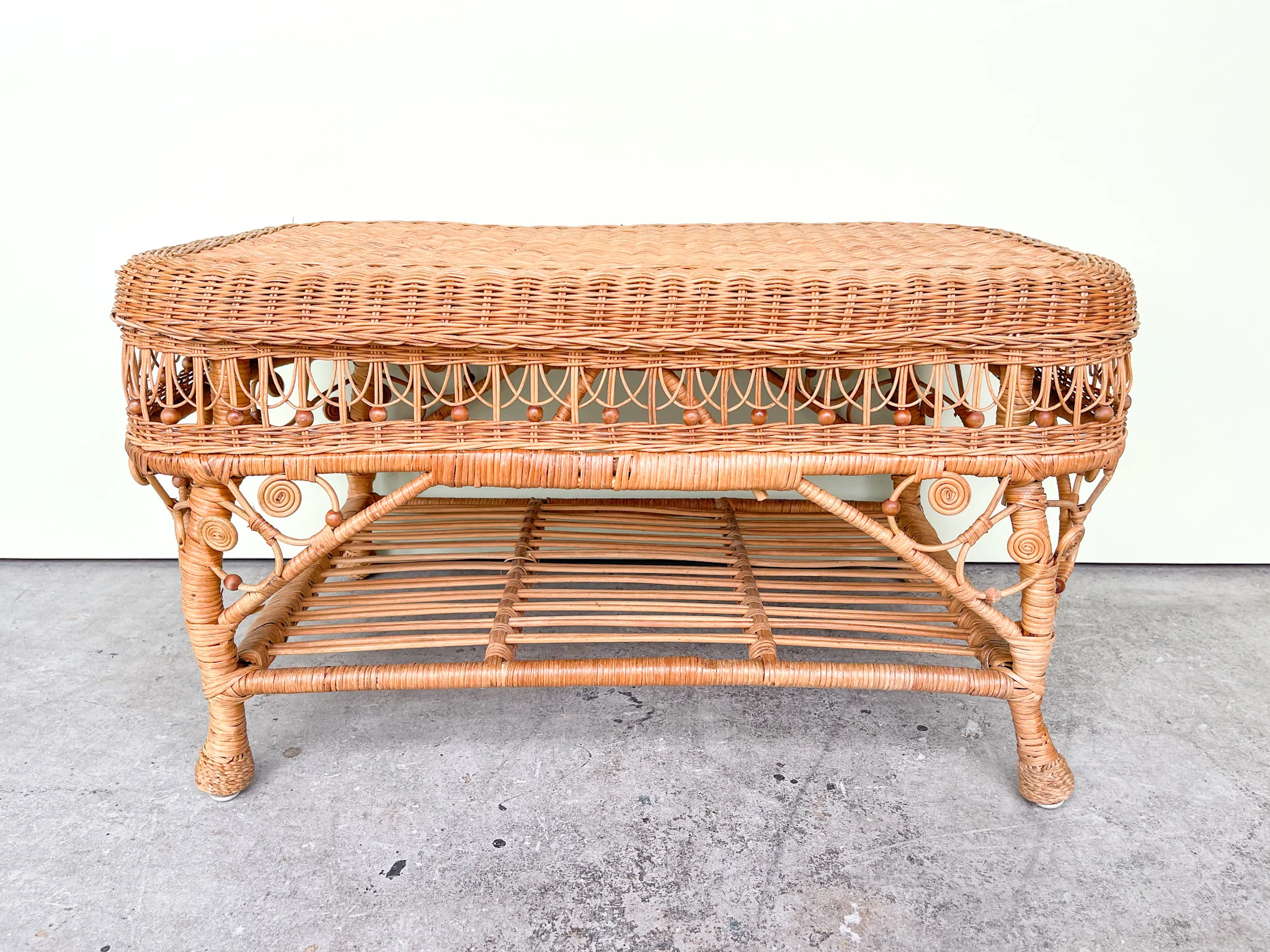 Fiddlehead Wicker Coffee Table