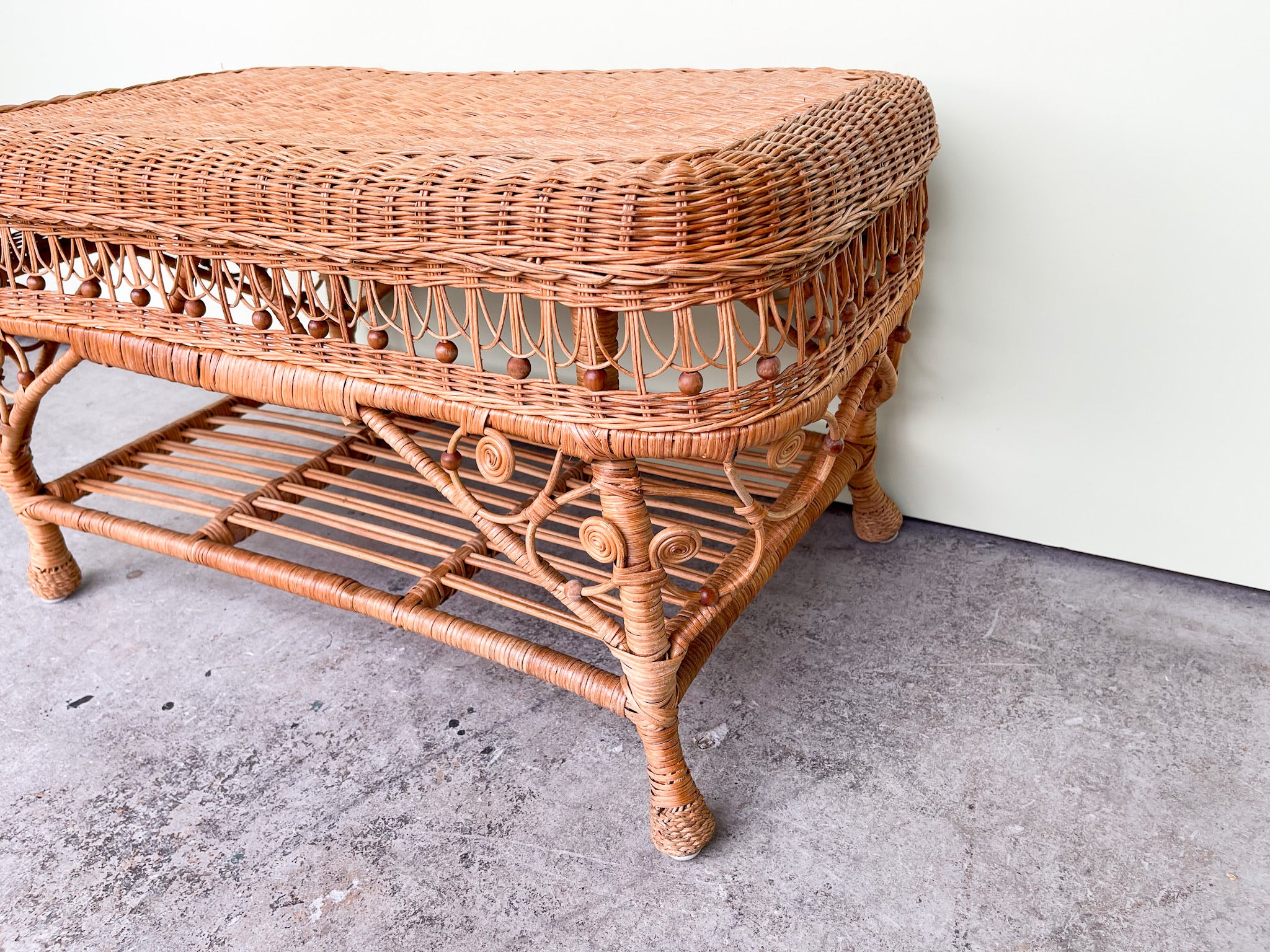 Fiddlehead Wicker Coffee Table - Image 4