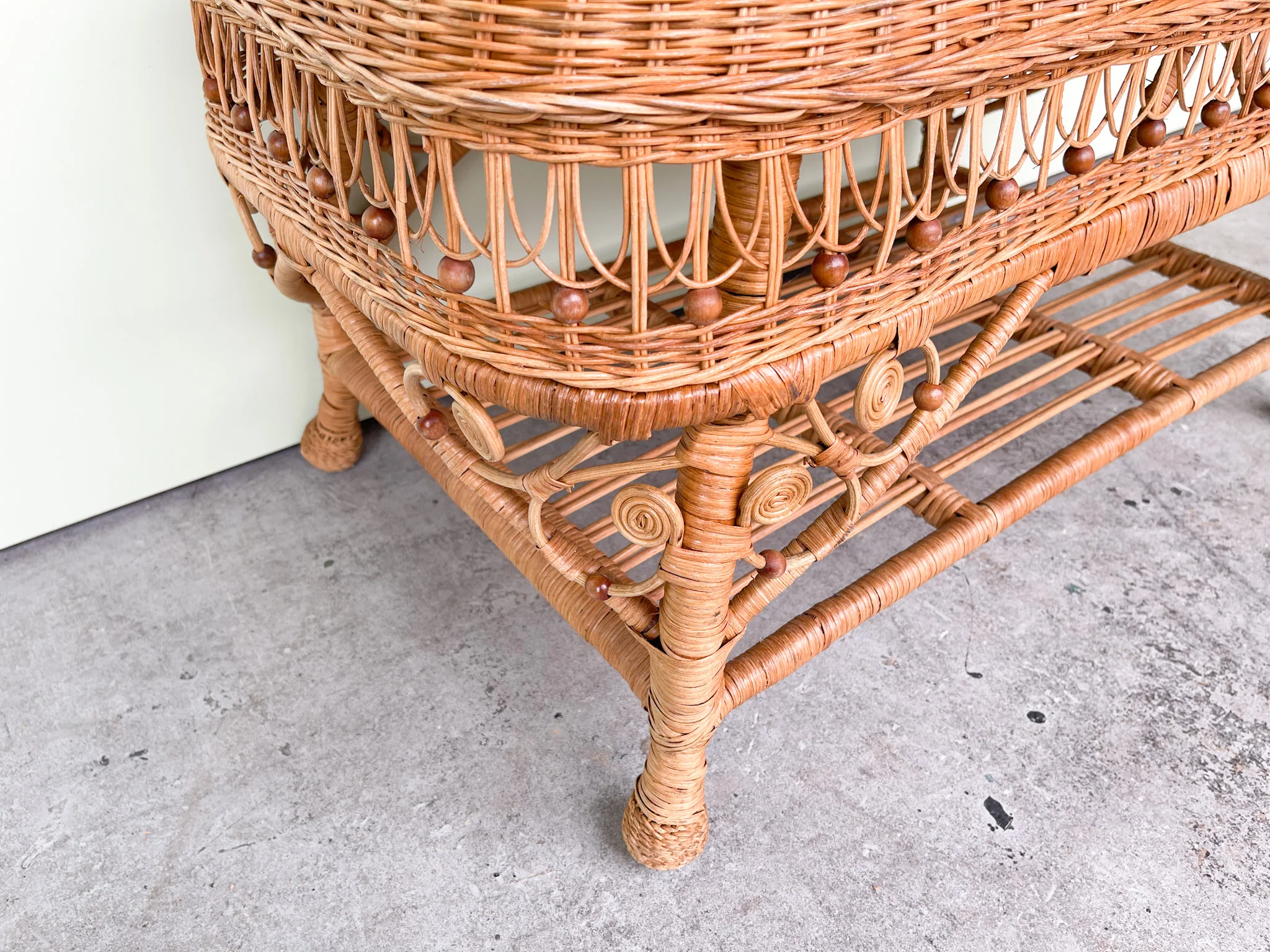 Fiddlehead Wicker Coffee Table - Image 6