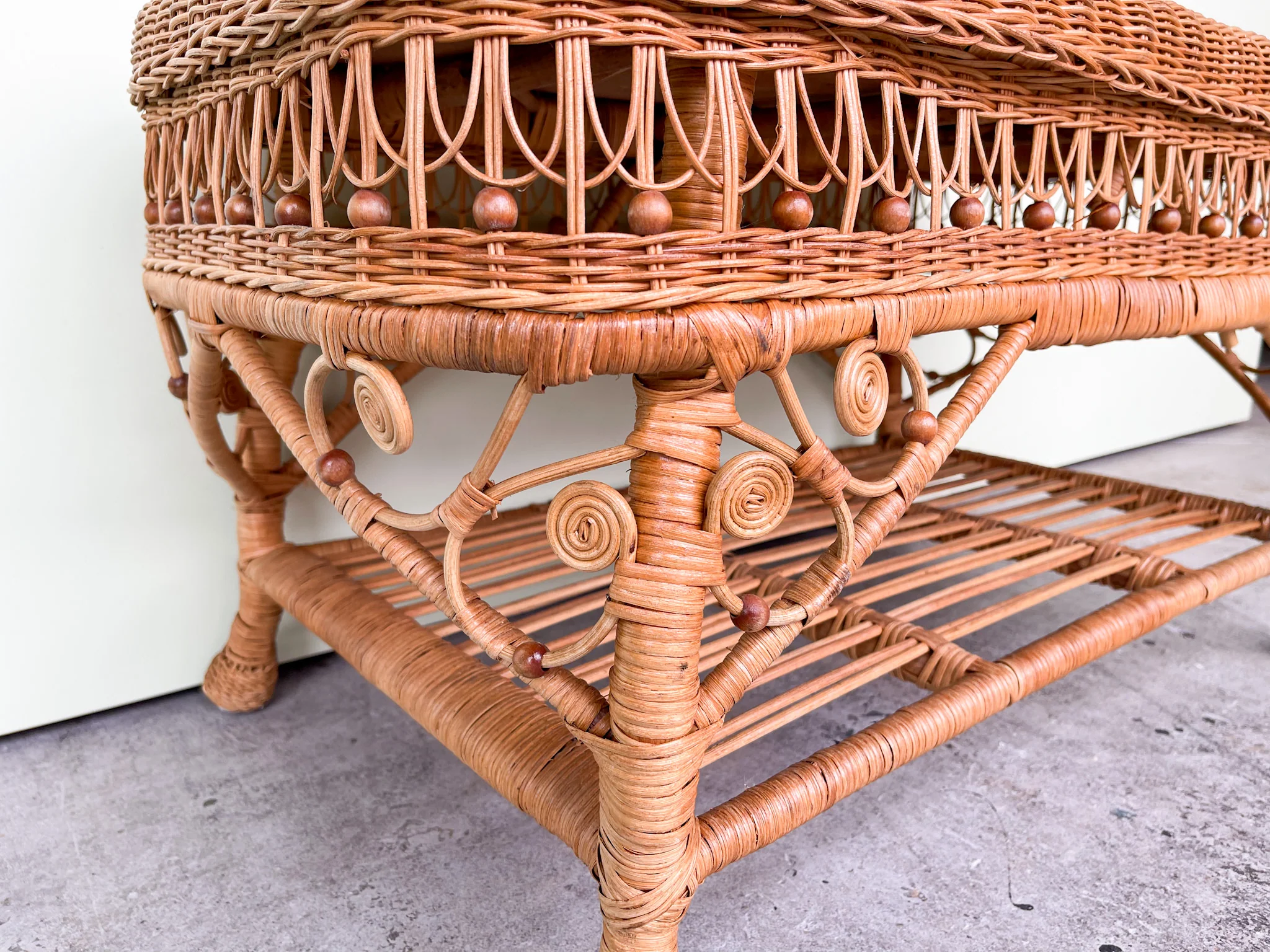 Fiddlehead Wicker Coffee Table - Image 7