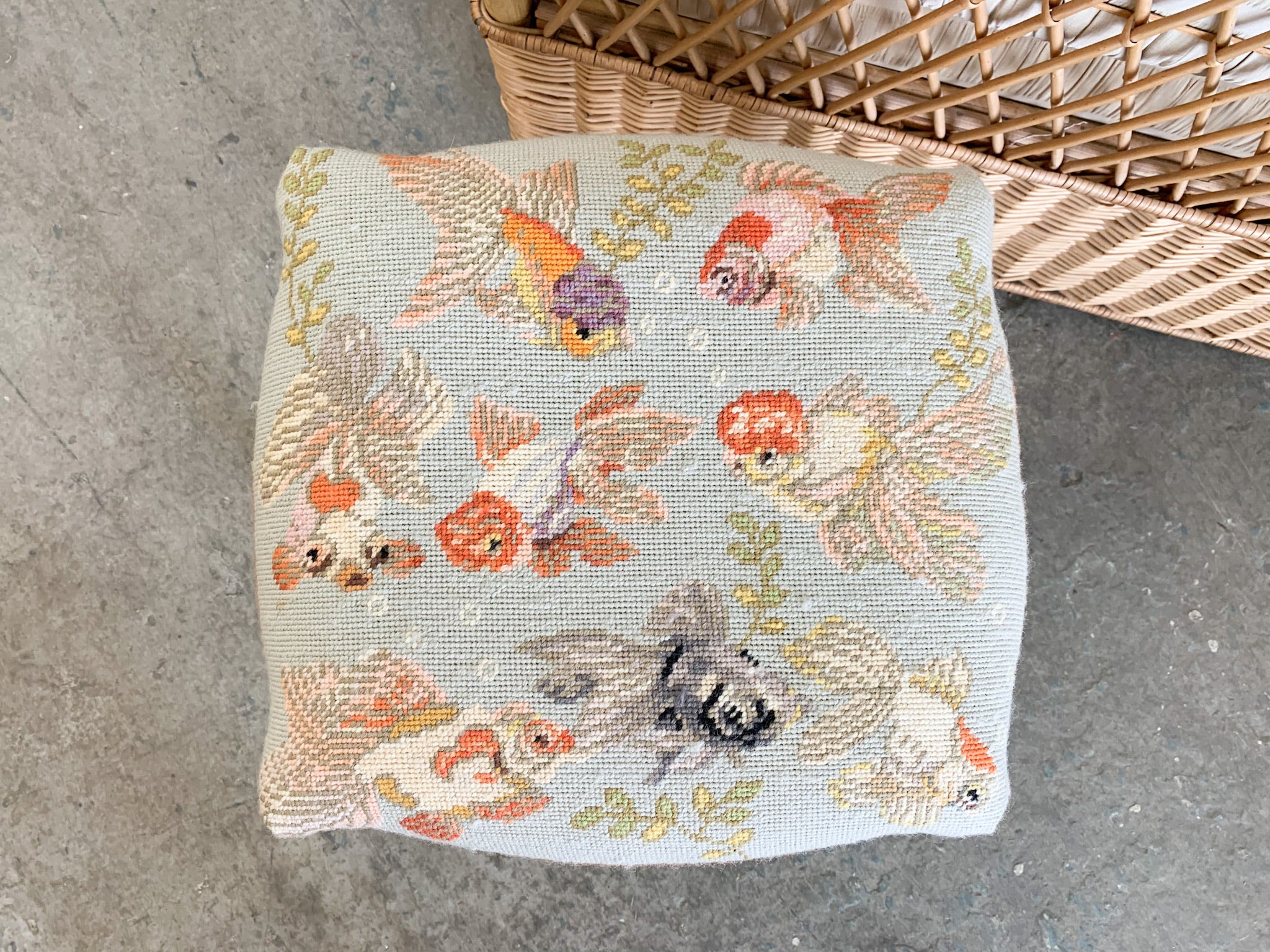 Fishy Needlepoint Stool - Image 4