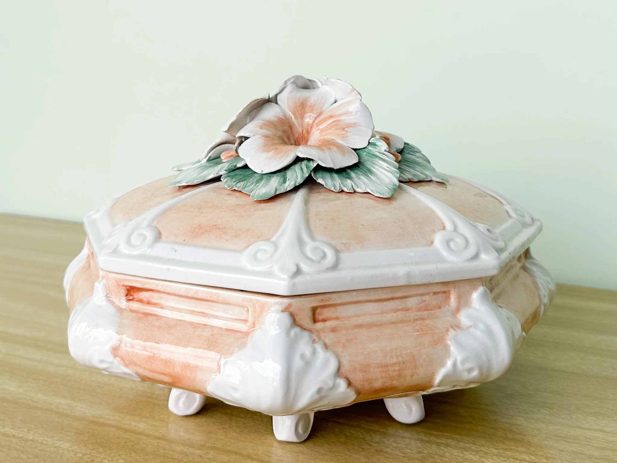 Floral Italian Ceramic Tureen - Image 2