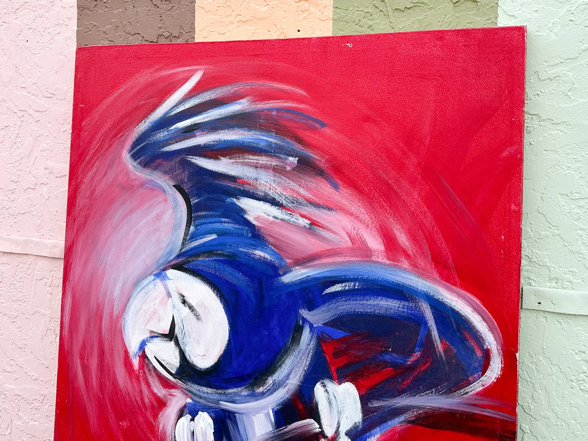 Flying Blue Parrot Original Painting - Image 3