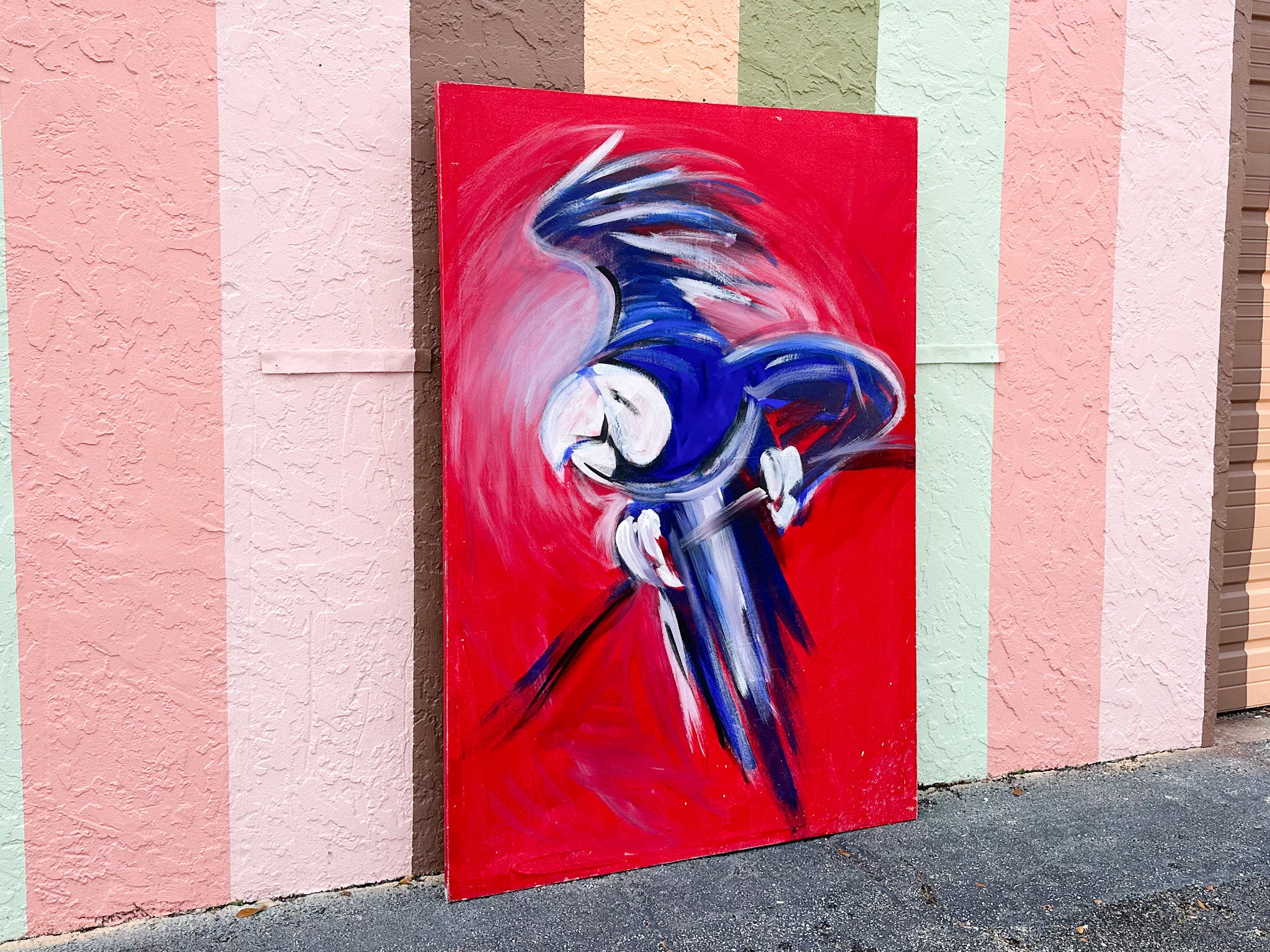 Flying Blue Parrot Original Painting - Image 5
