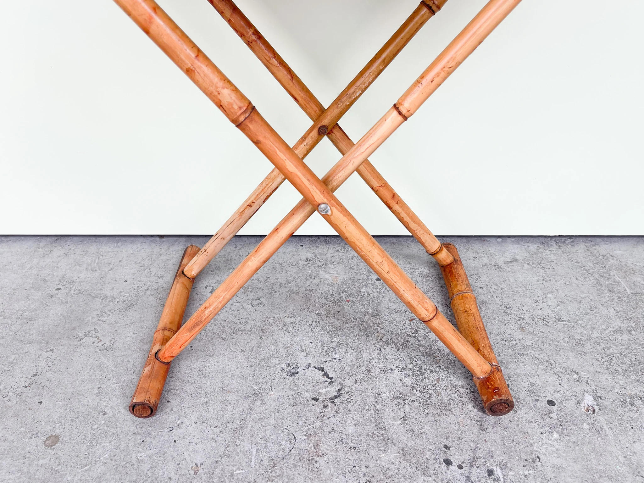 Folding Rattan Tray Table - Image 3