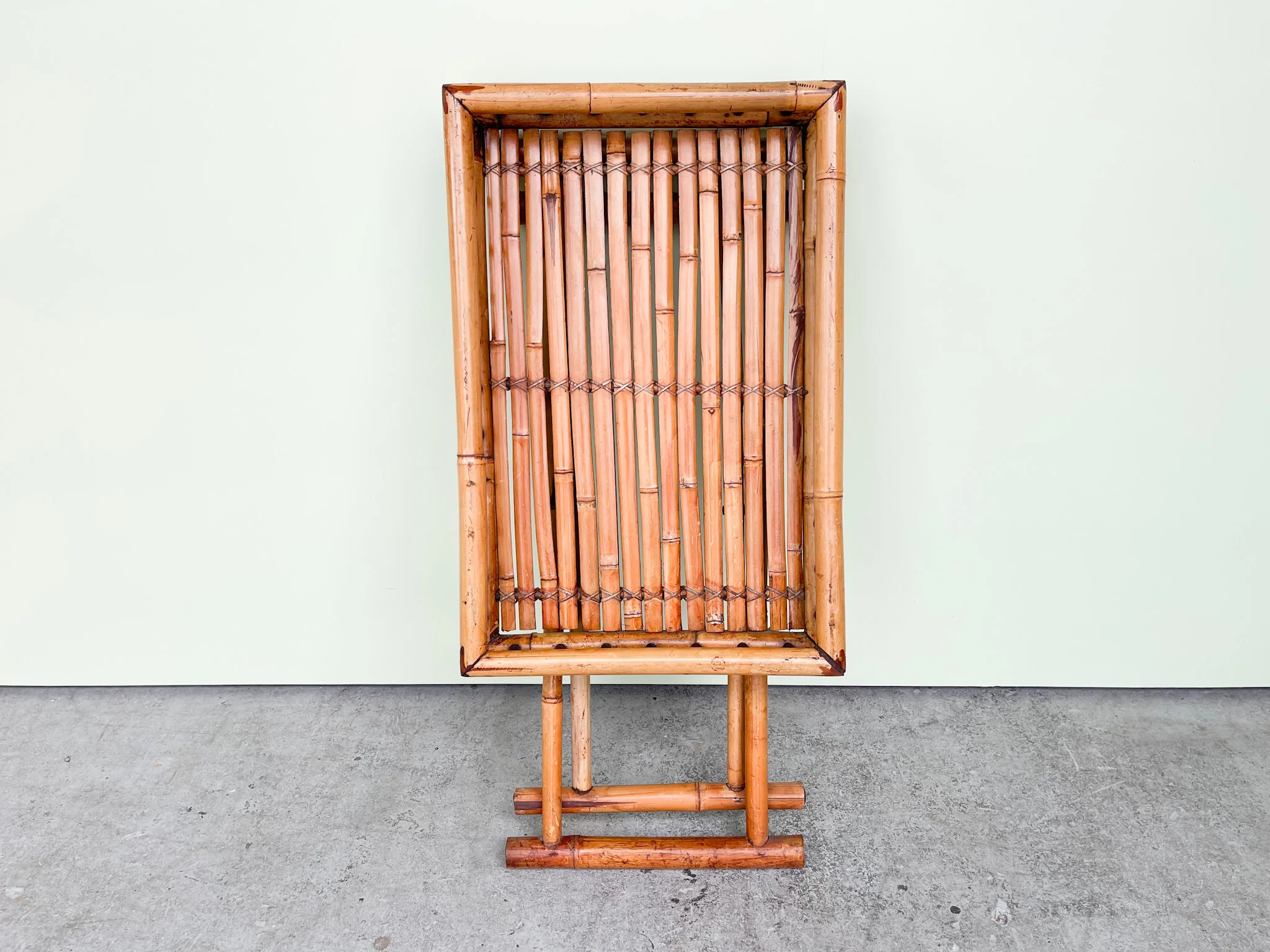 Folding Rattan Tray Table - Image 4