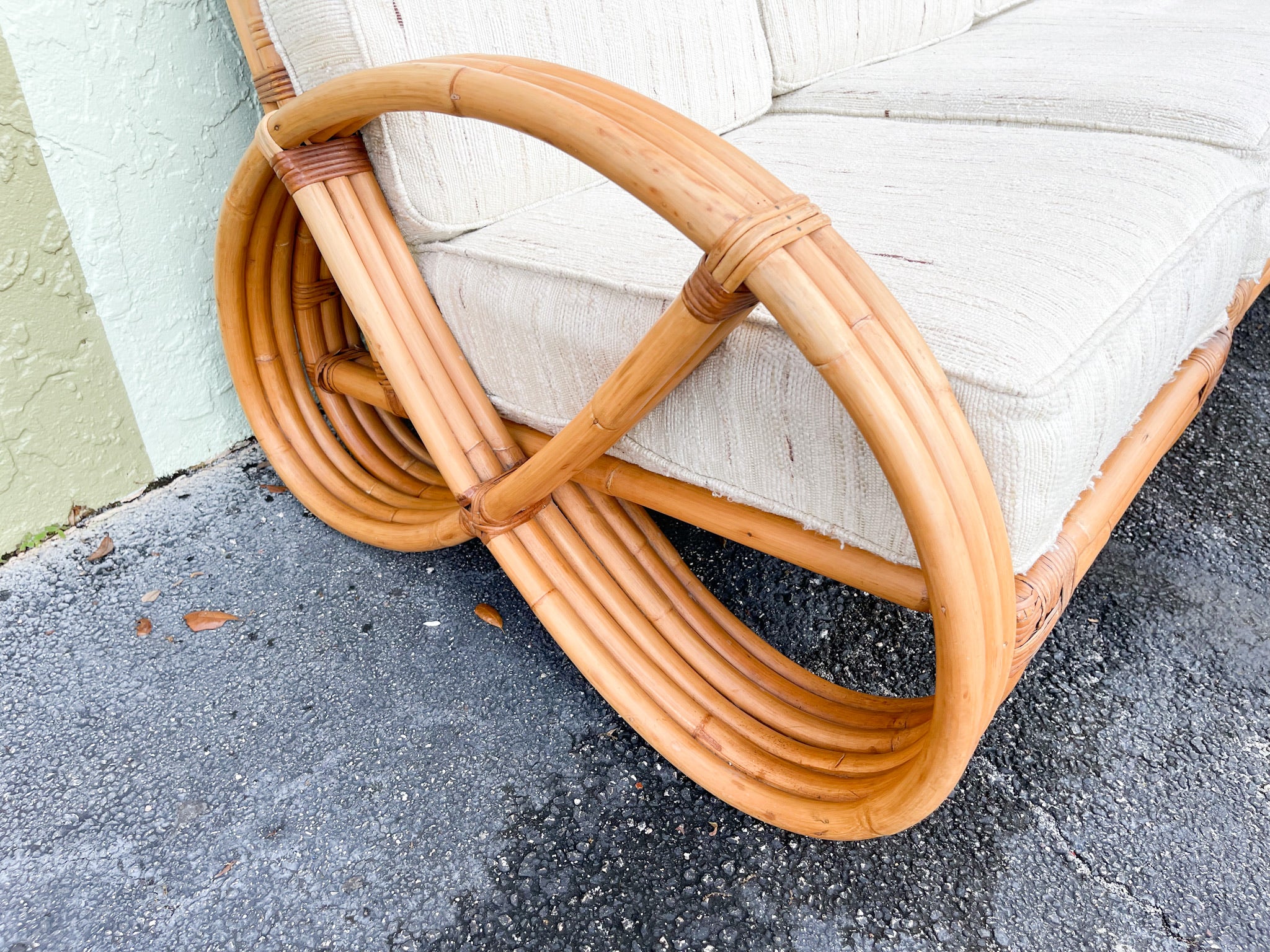 Frankl Style Rattan Pretzel Sofa - Image 3