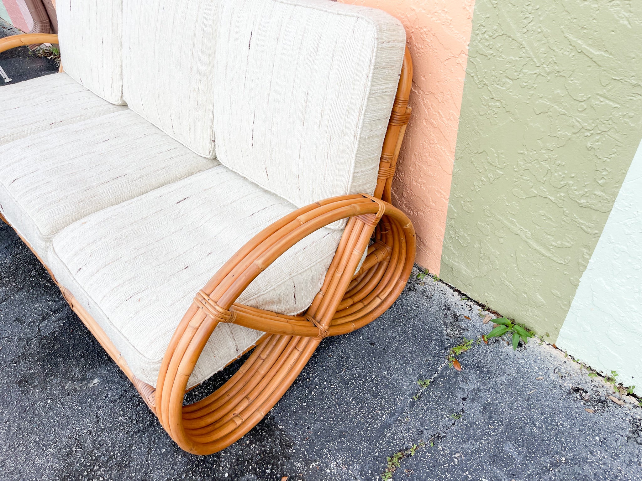 Frankl Style Rattan Pretzel Sofa - Image 4