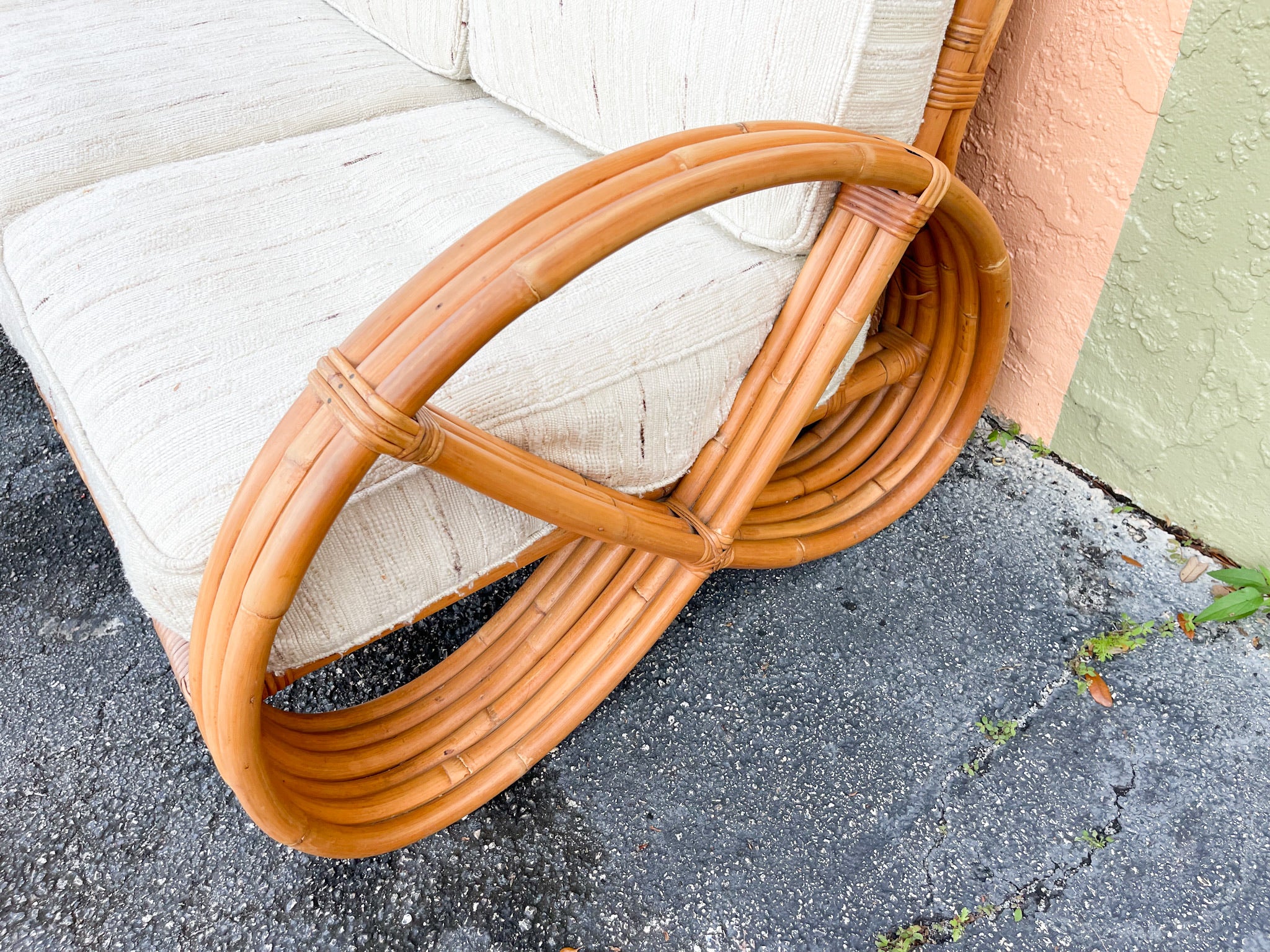 Frankl Style Rattan Pretzel Sofa - Image 5