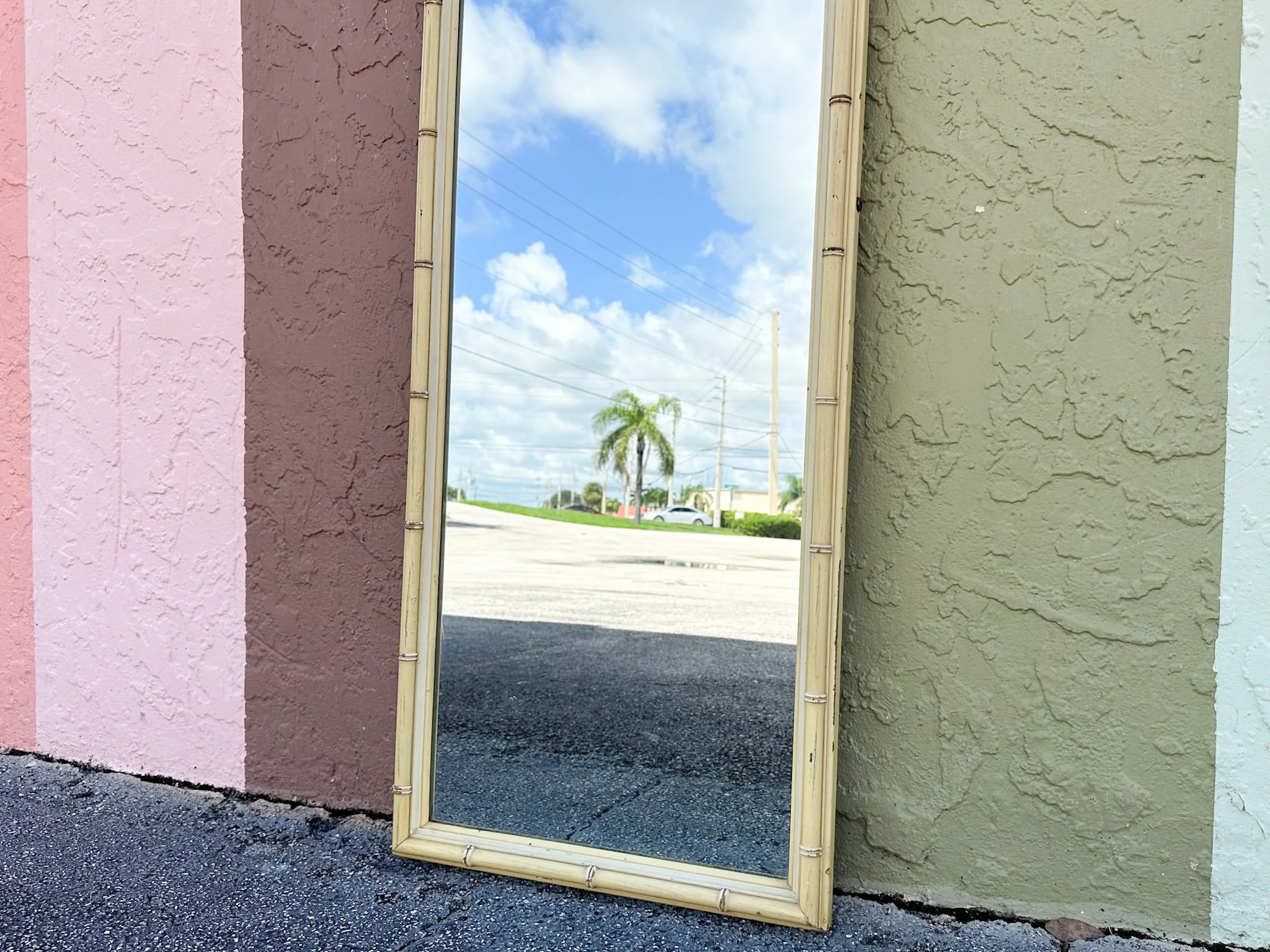 Full Length Faux Bamboo Mirror - Image 3
