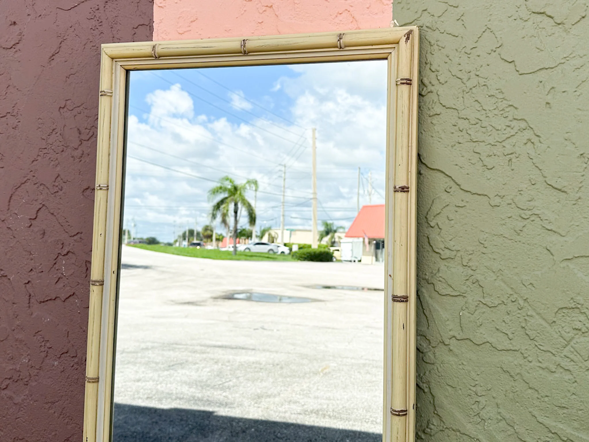 Full Length Faux Bamboo Mirror - Image 4