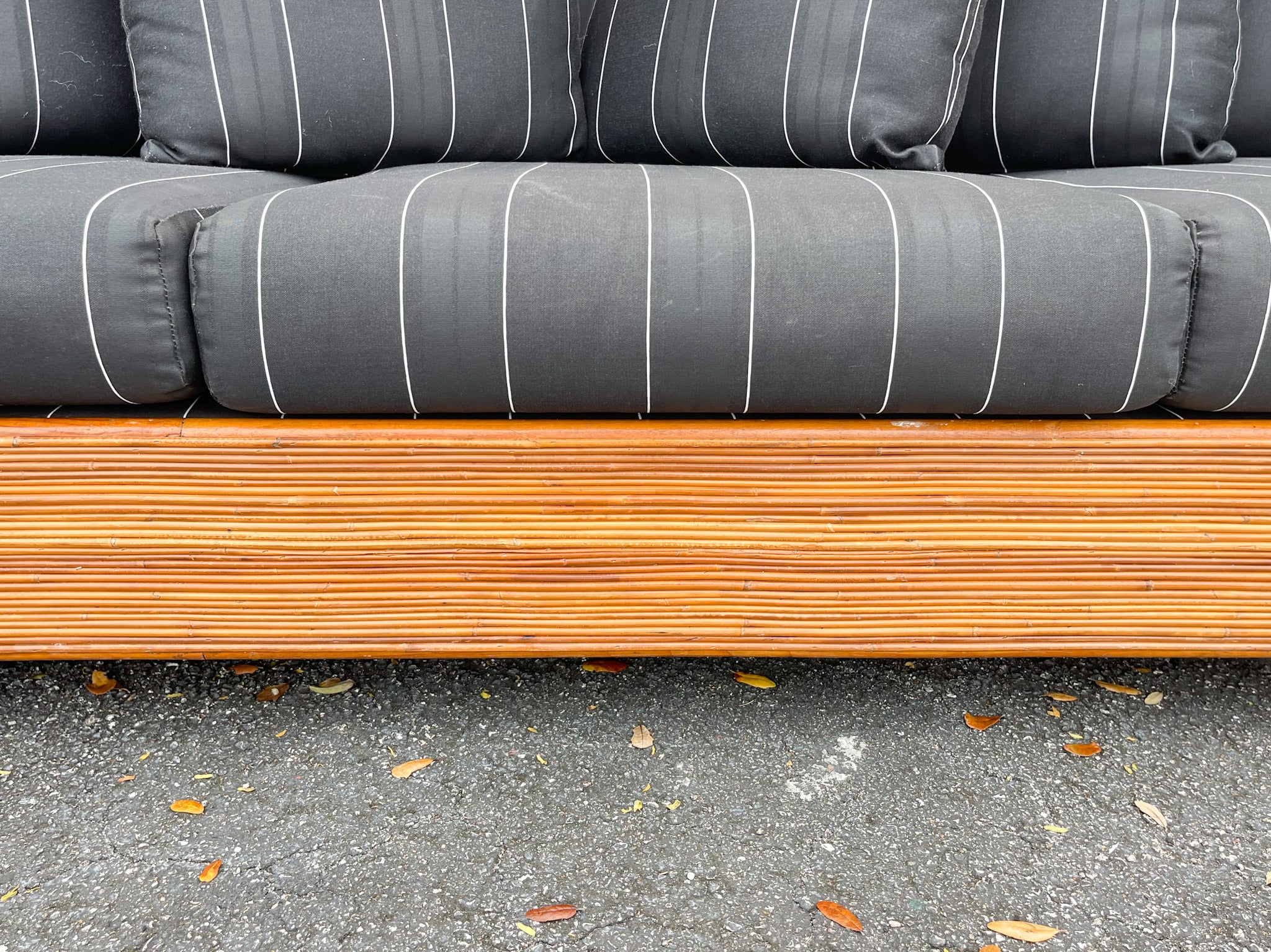 Gabriella Crespi Style Upholstered Pencil Reed Sofa - Image 7