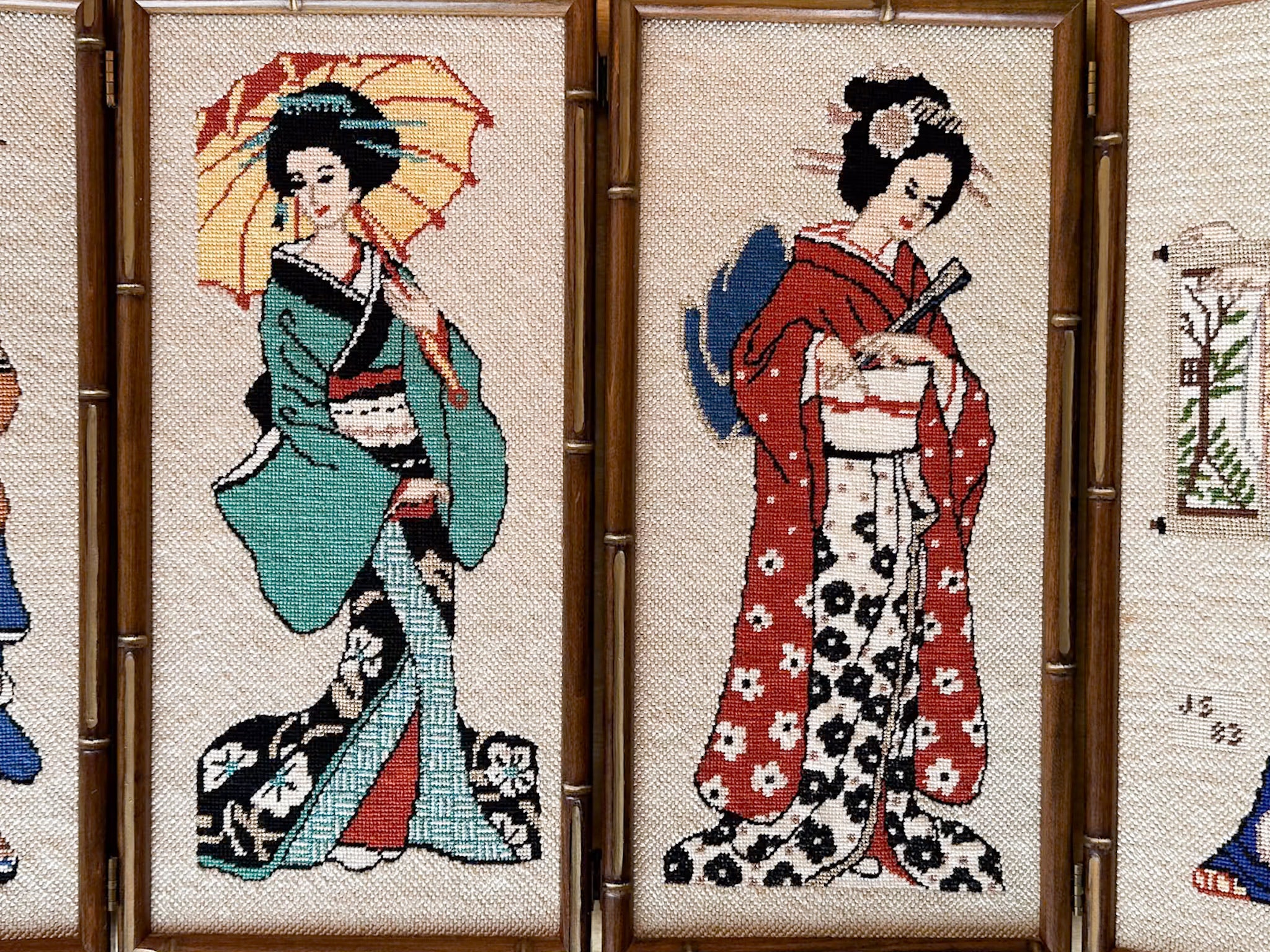 Geisha Needlepoint Folding Art - Image 6