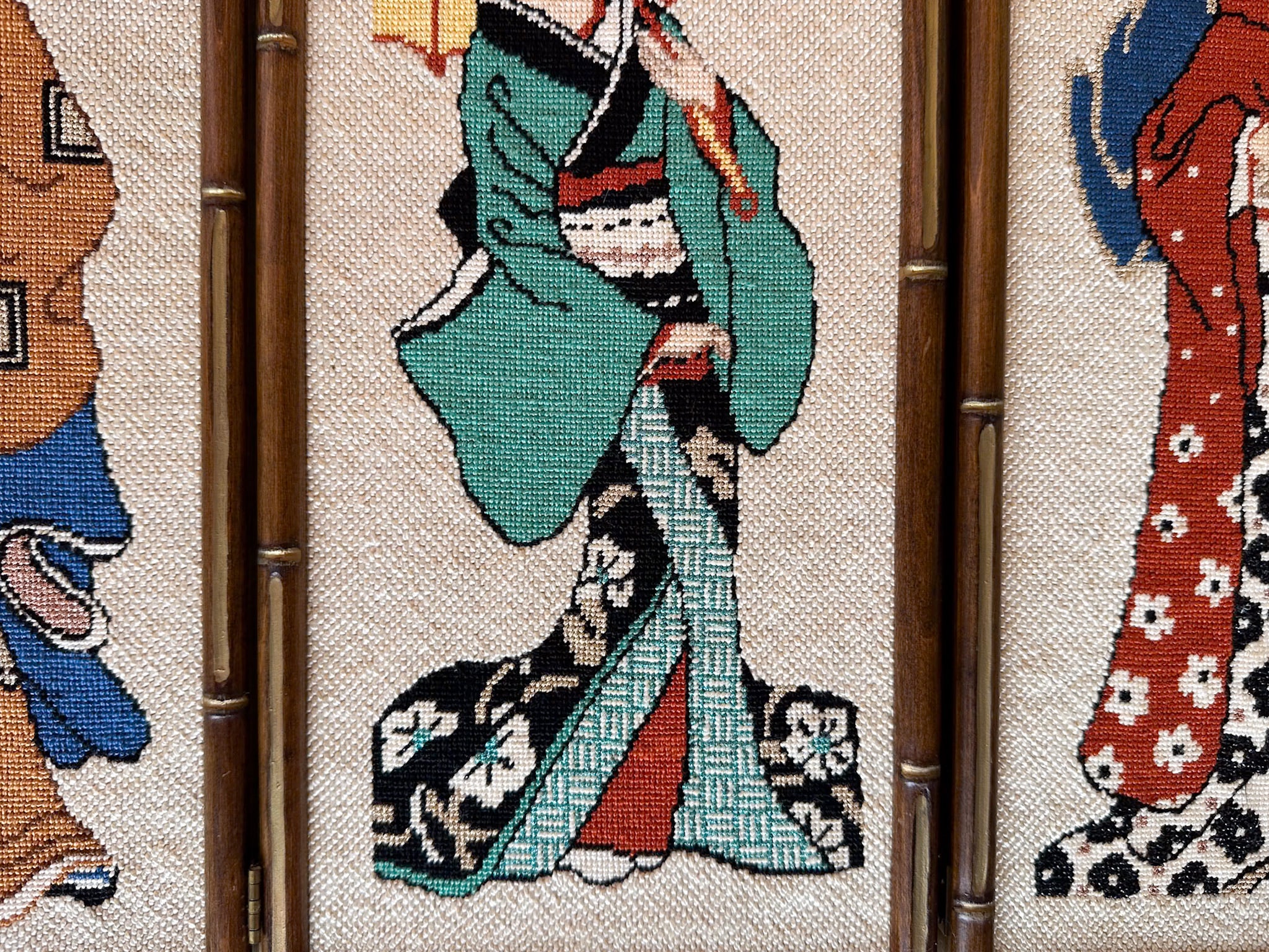 Geisha Needlepoint Folding Art - Image 7