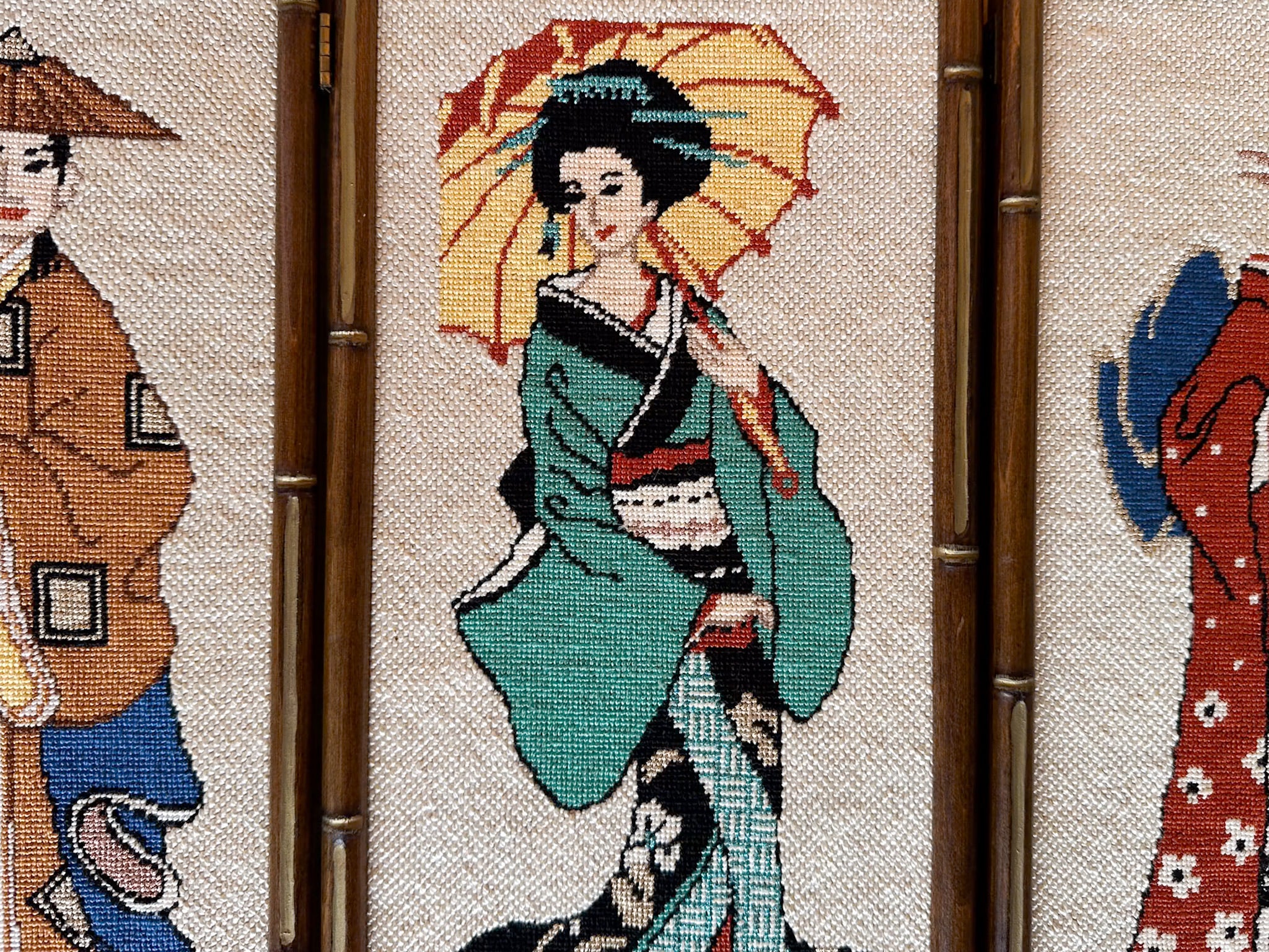 Geisha Needlepoint Folding Art - Image 8