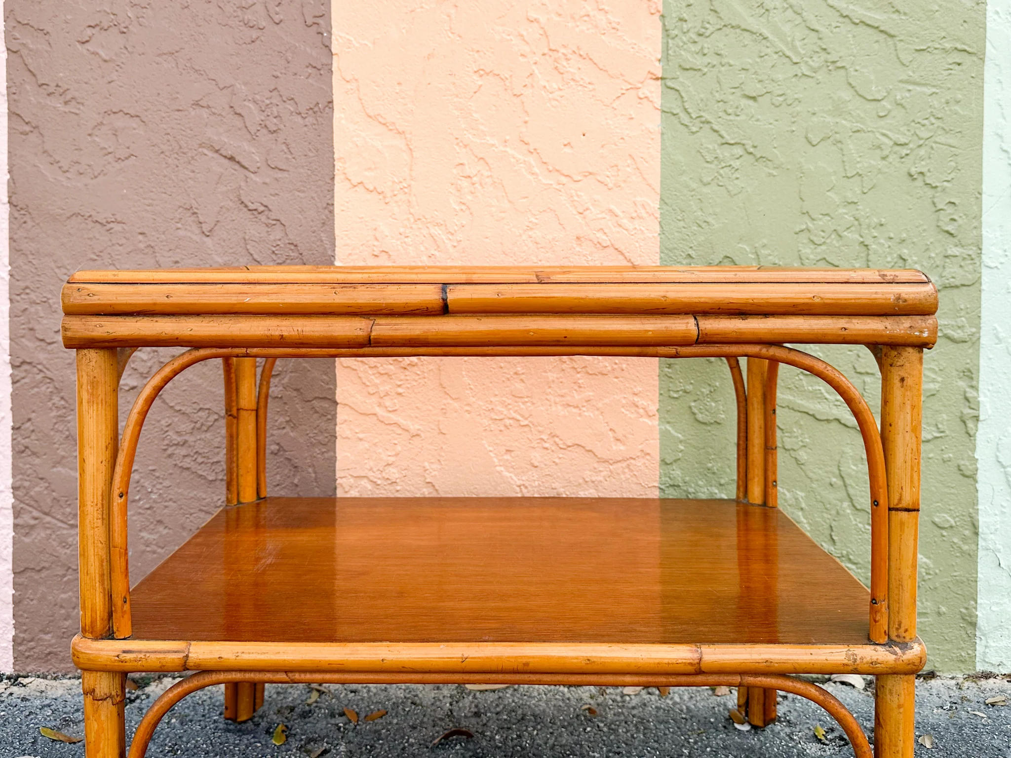 Glass Top Rattan Side Table - Image 3